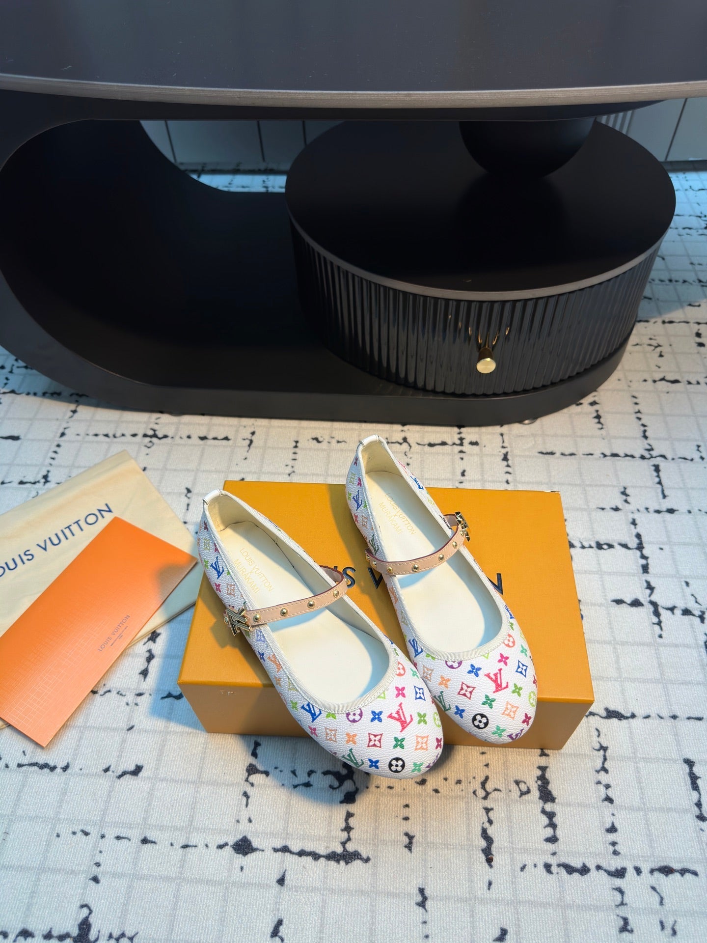 LV Ballerine Romy LV x TM White with Monogram Multicolore Leather 218913