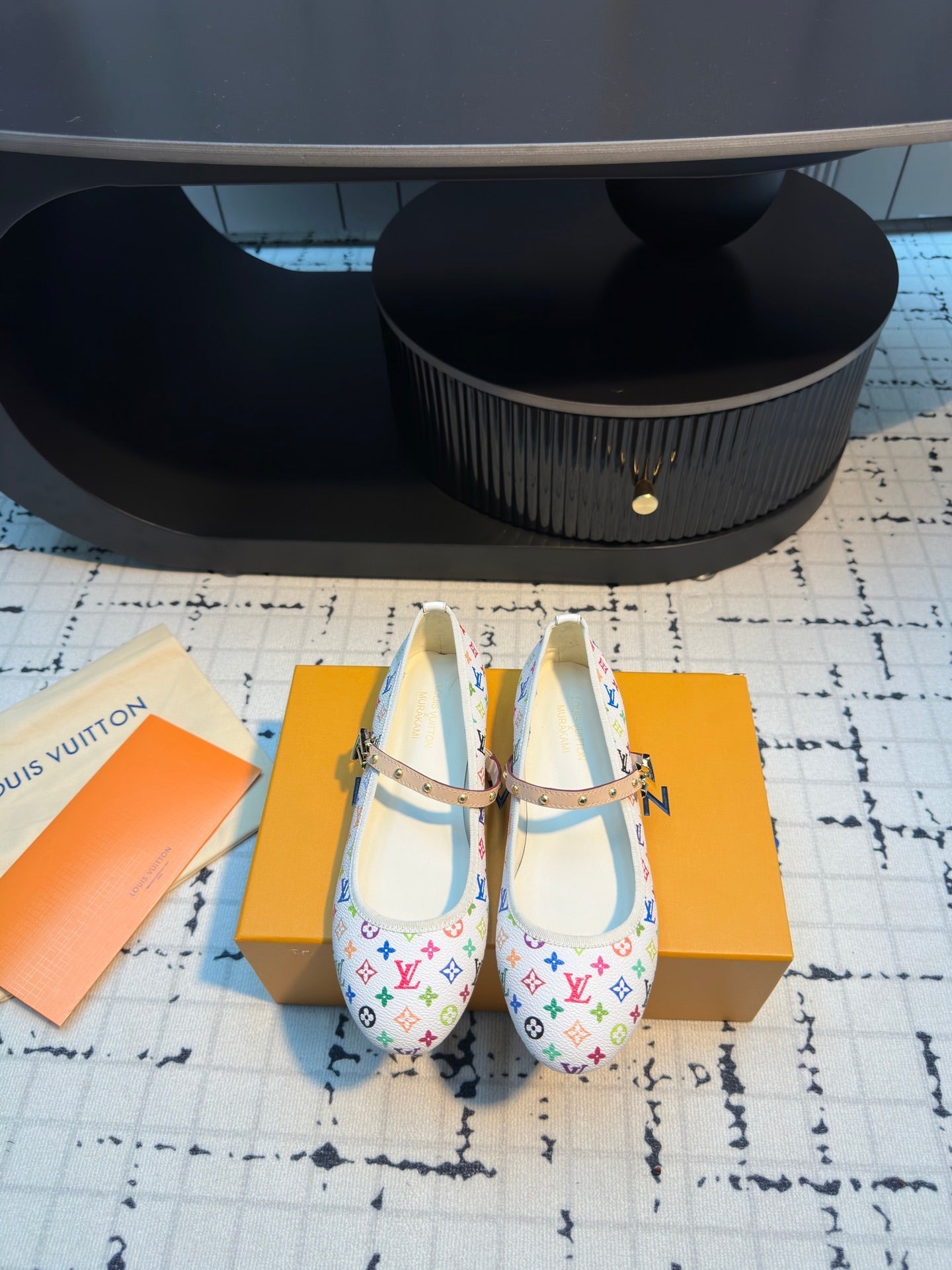 LV Ballerine Romy LV x TM White with Monogram Multicolore Leather 218913