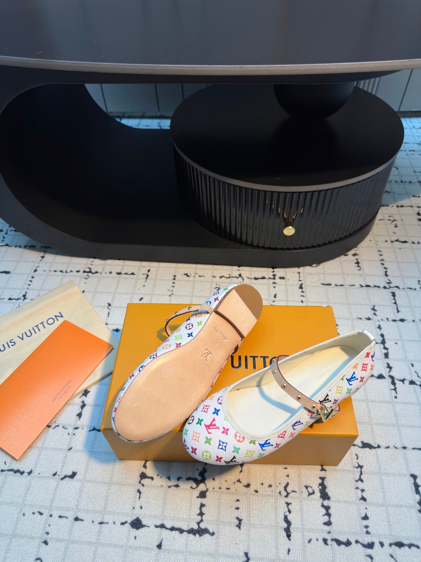 LV Ballerine Romy LV x TM White with Monogram Multicolore Leather 218913