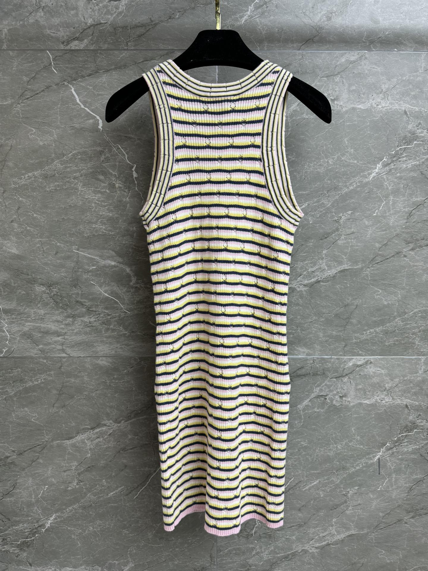 CC 2025 Dress Pink Yellow mix Black Tencel