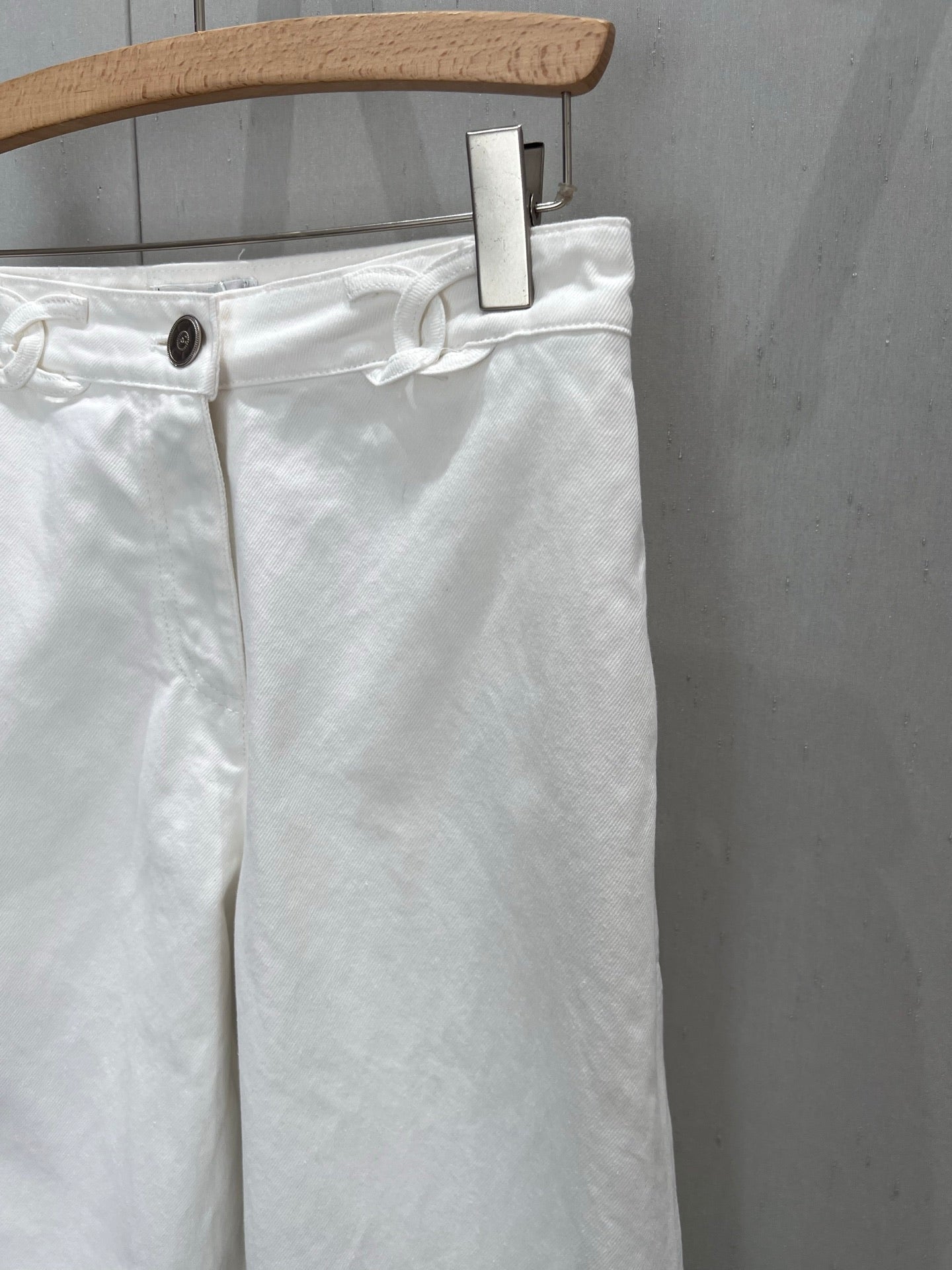 CC 25 Logo Jeans White Cotton