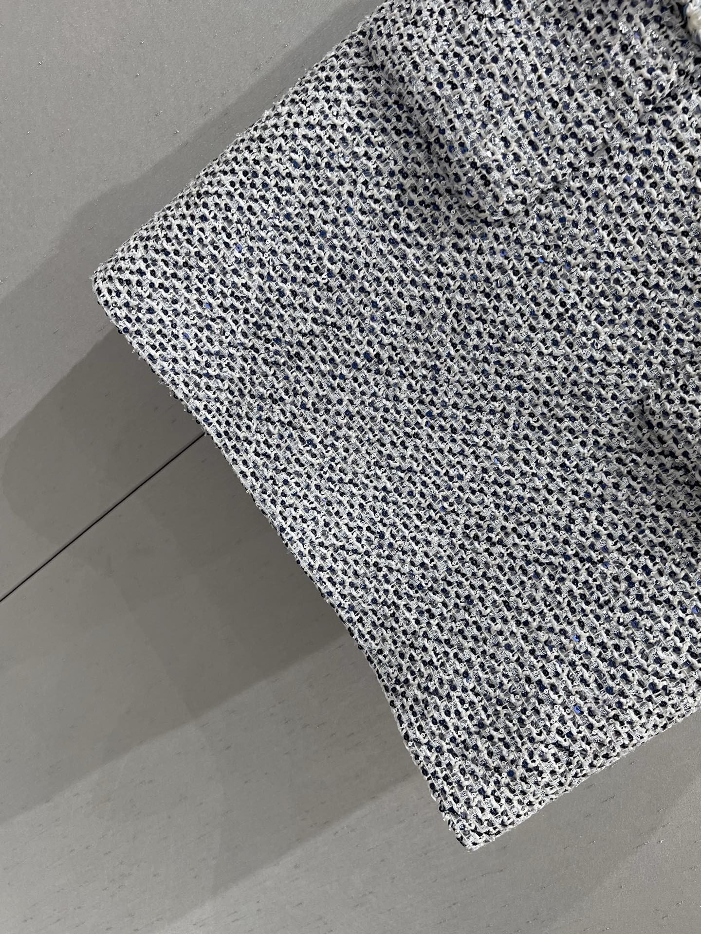 CC 25 Tweed Dress Gray Blue Woven Fabric