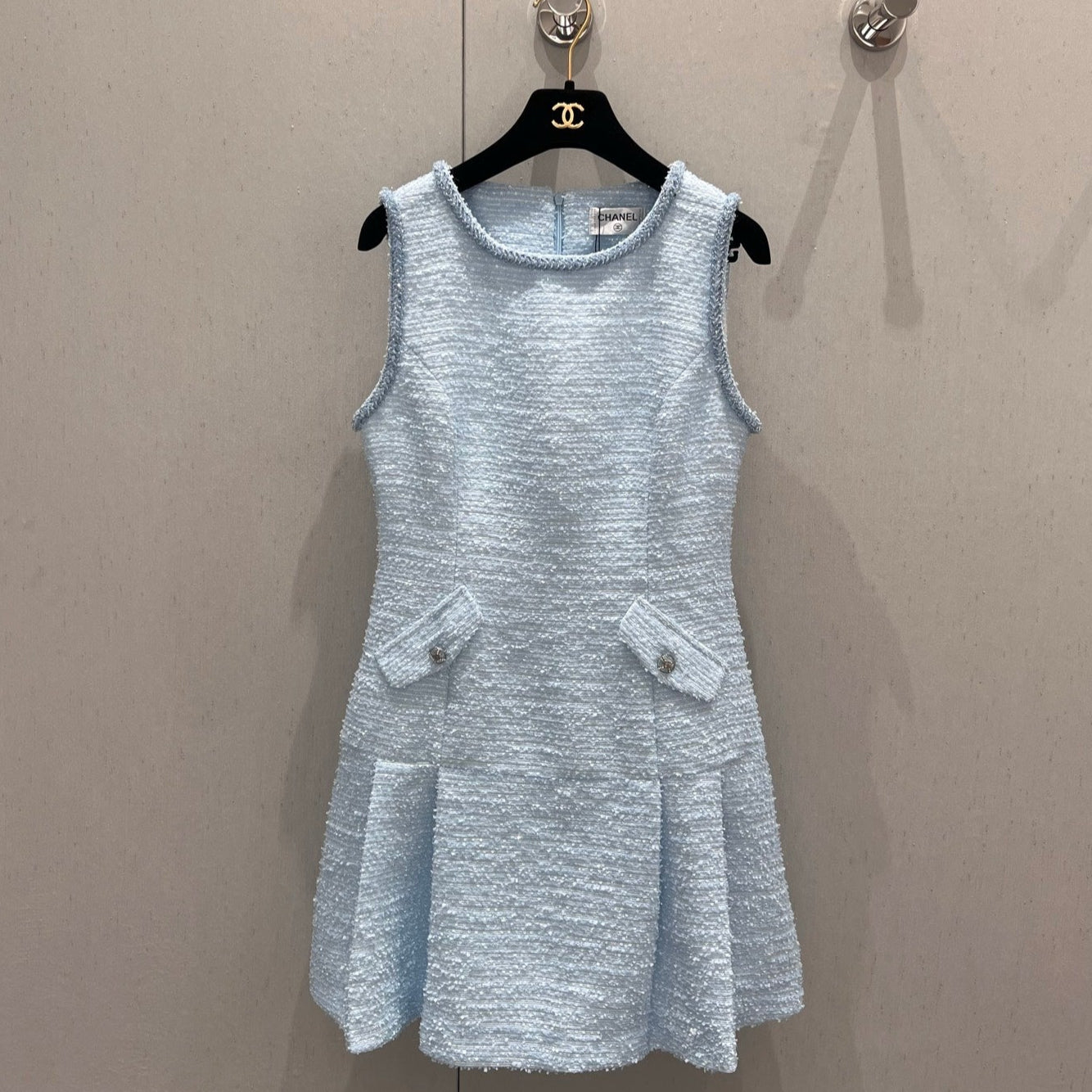 CC 25 Tweed Dress Blue Woven Fabric