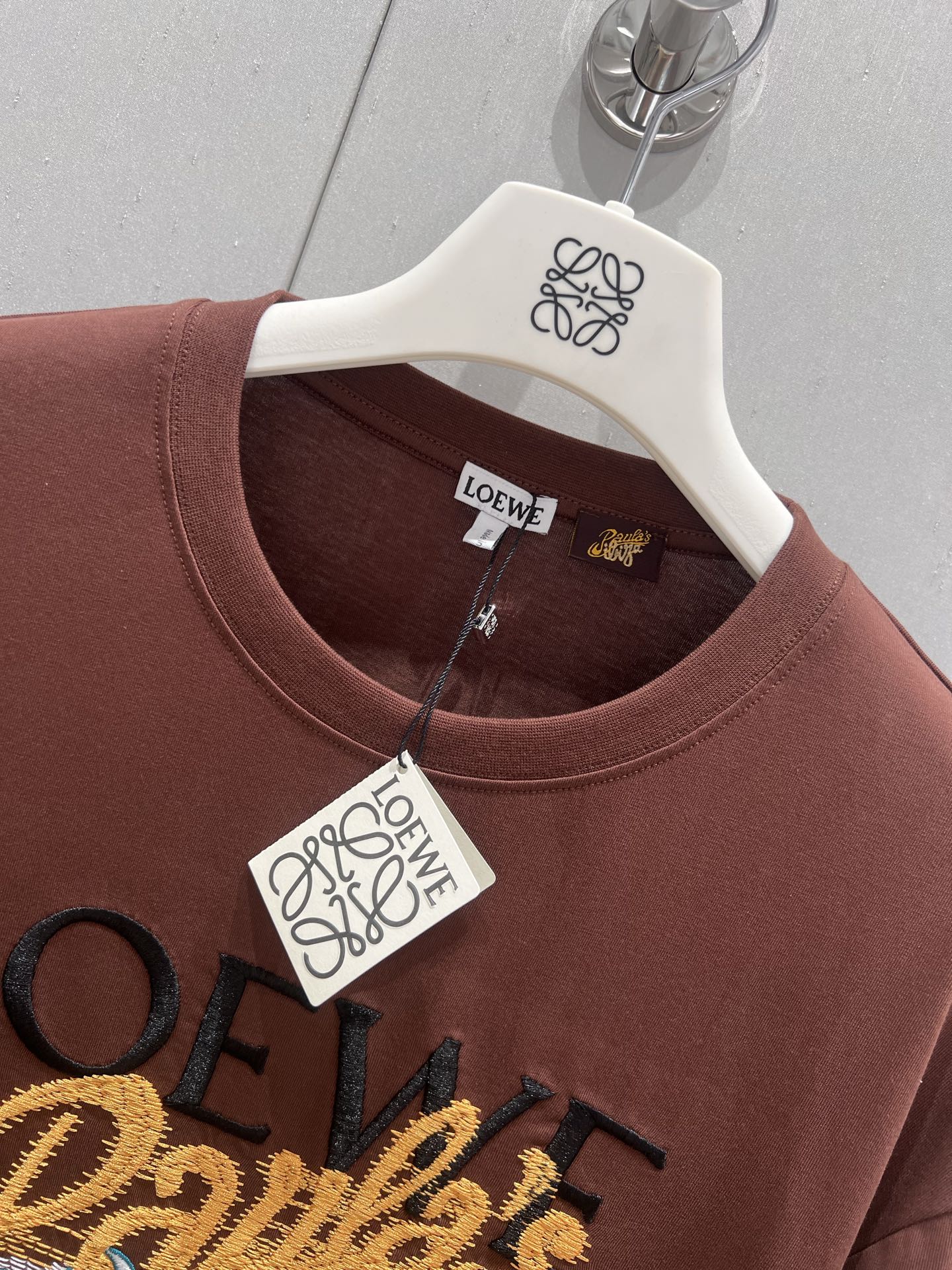 Loewe 25 Round Neck Short-sleeved T-shirt Brown Polyester Fiber 218147