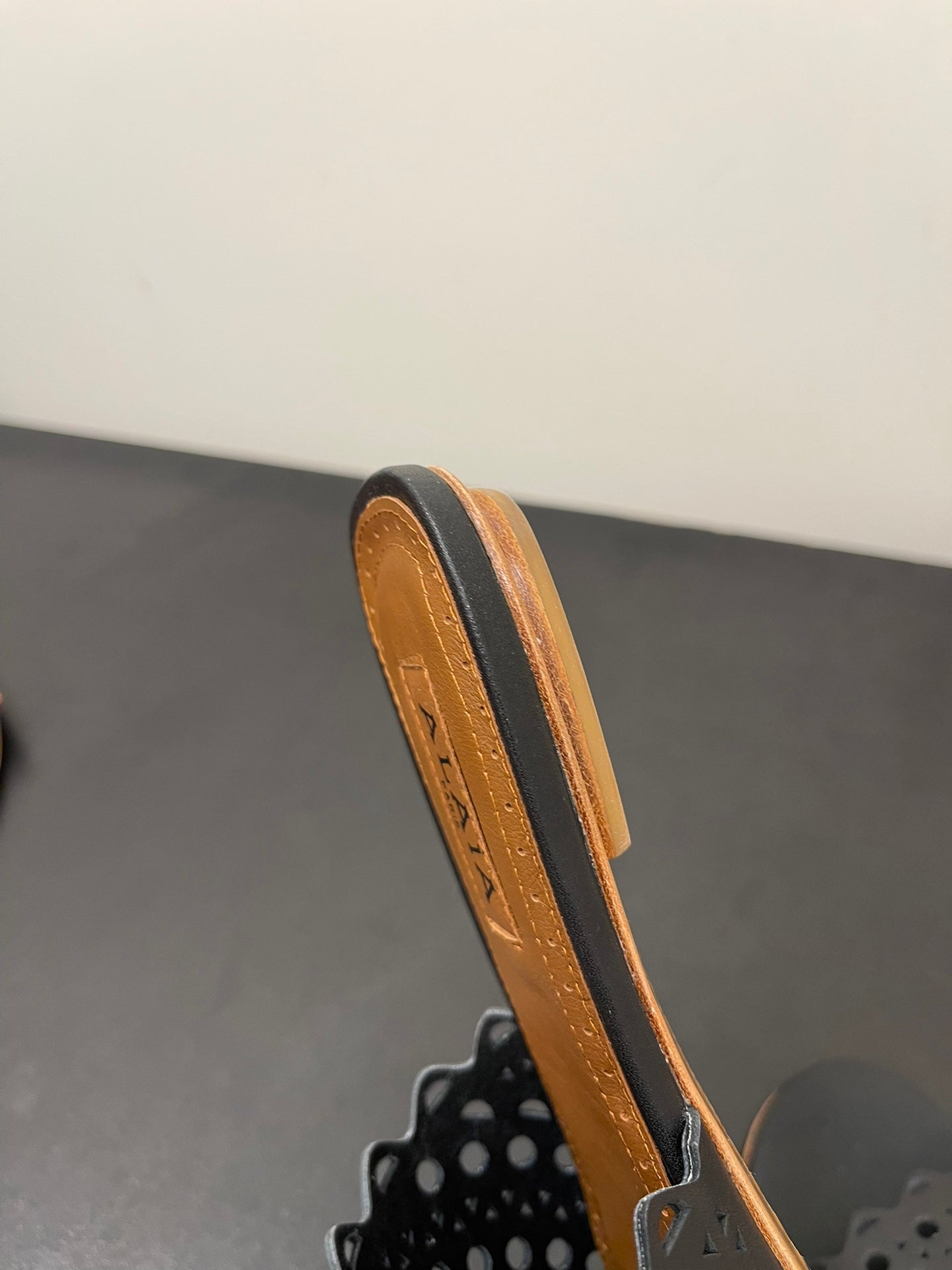 alaia mule black vienne lambskin