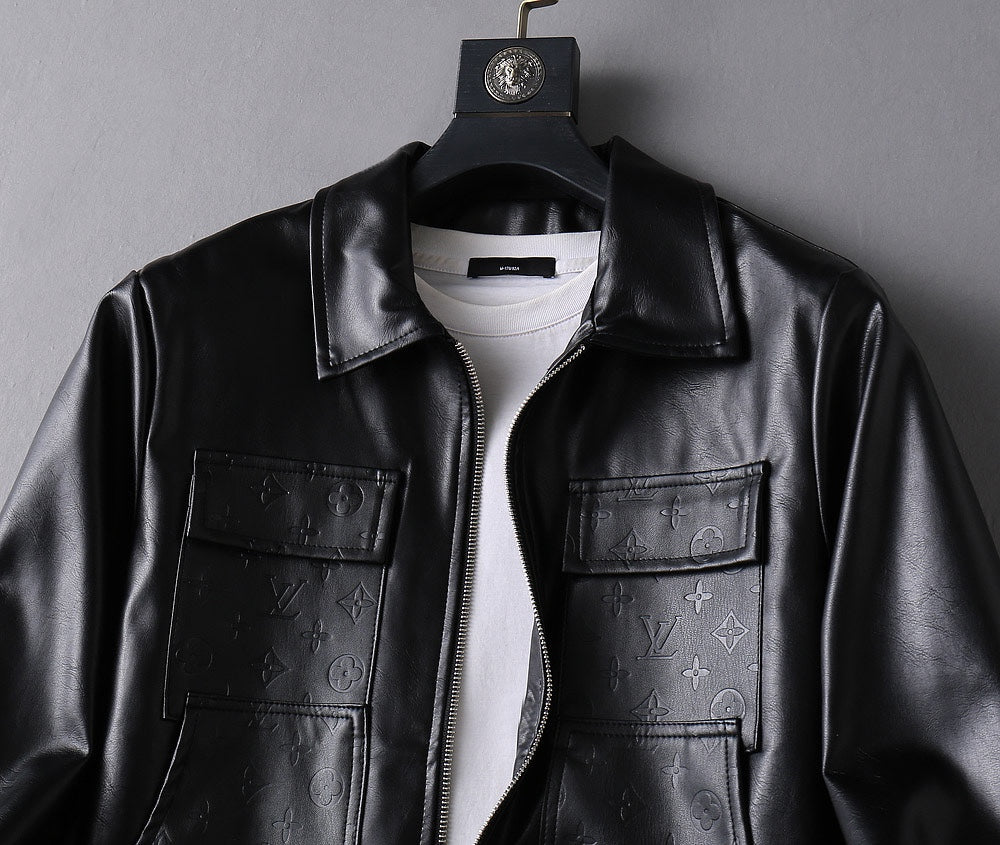 LV BLACK LAMBSKIN SHIRT JACKET 238998