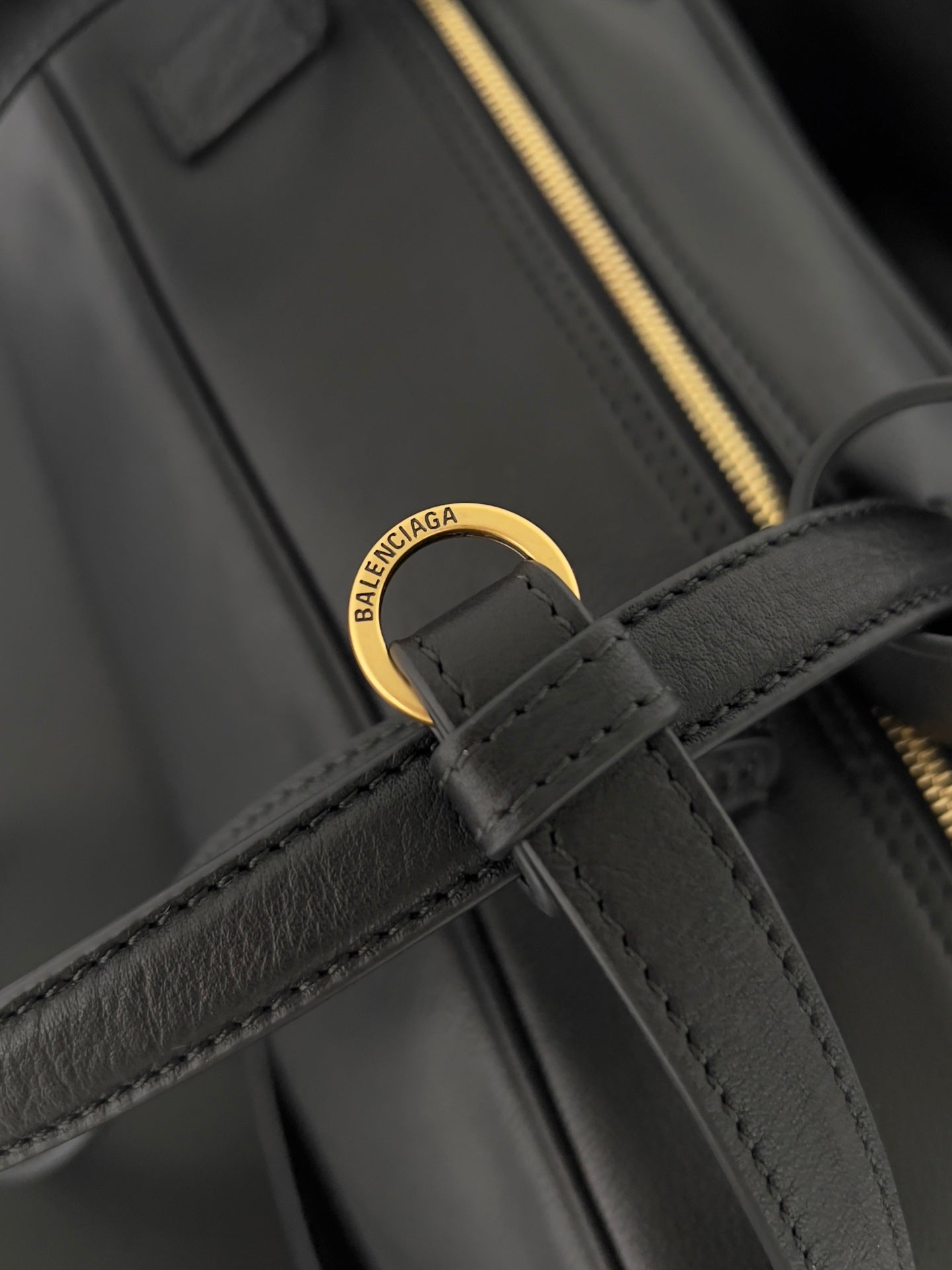 Balenciaga Carrie bowling ball bag black lambskin