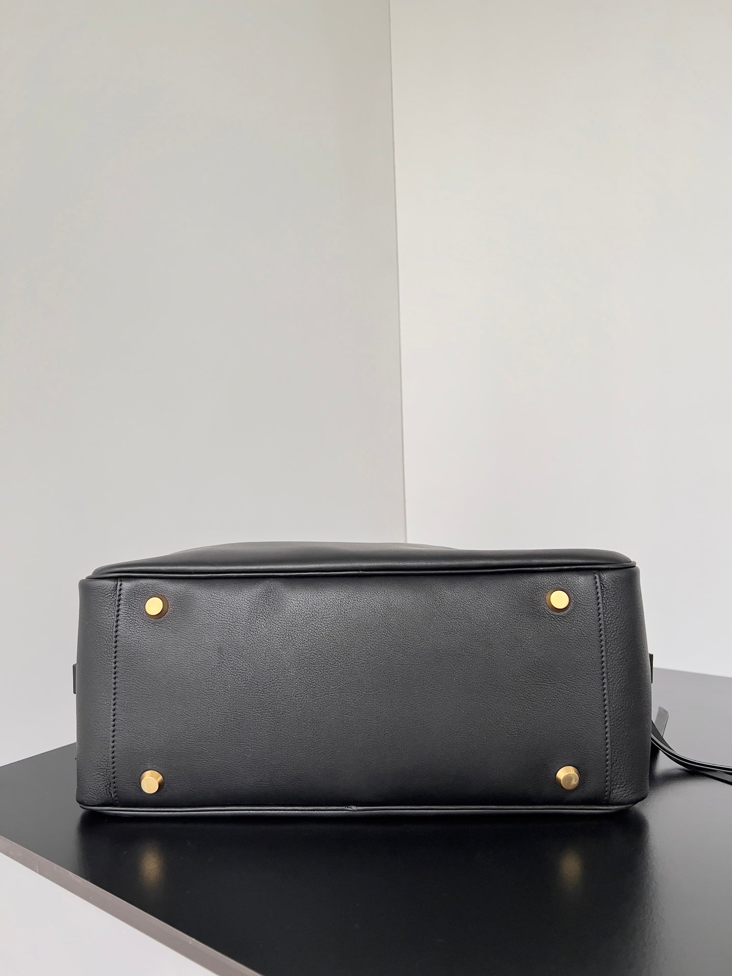 Balenciaga Carrie bowling ball bag black lambskin