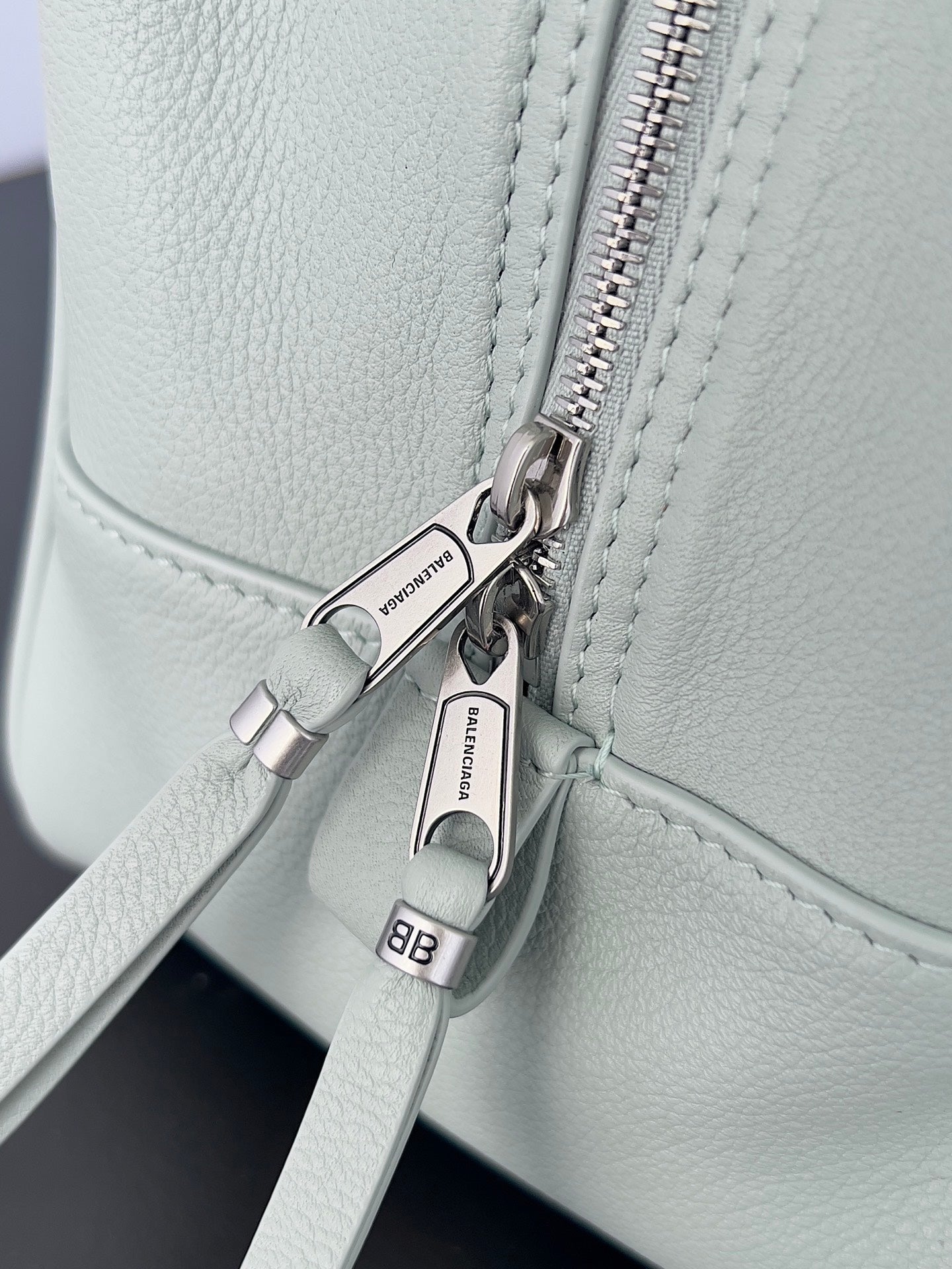 Balenciaga Carrie bowling ball bag pastel mint green lambskin