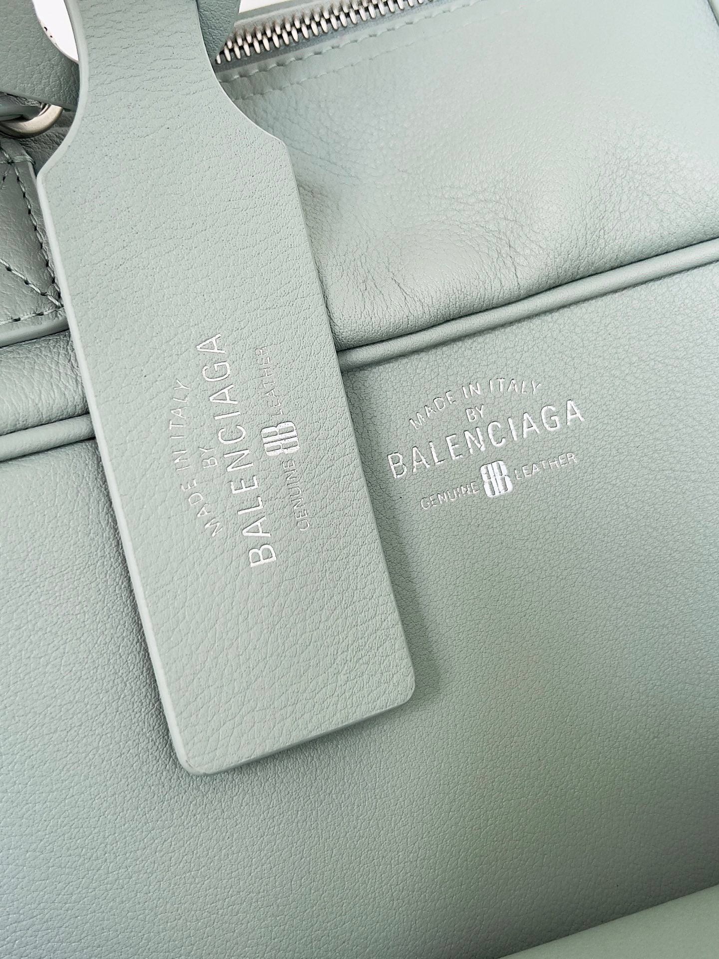 Balenciaga Carrie bowling ball bag pastel mint green lambskin