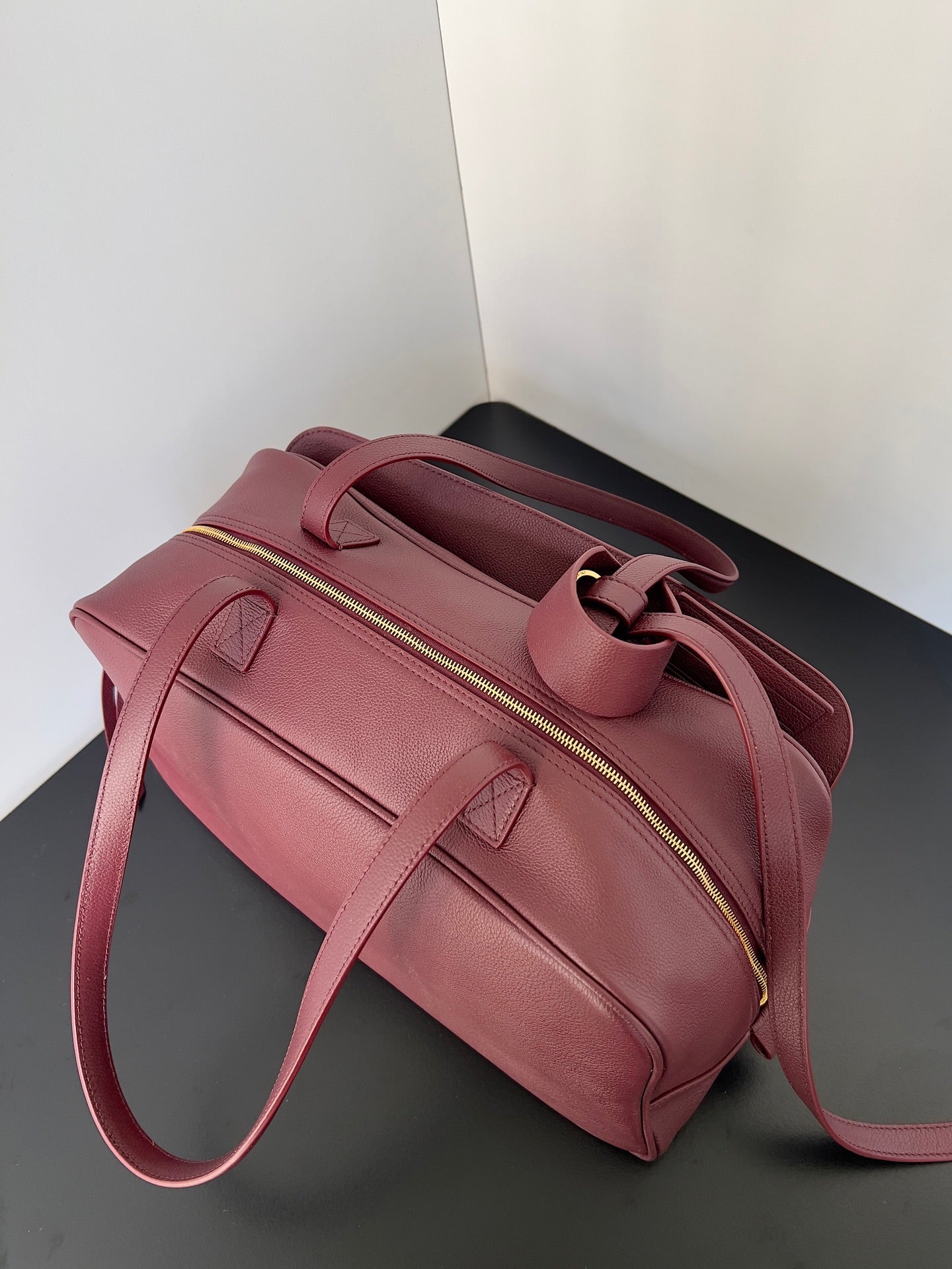 Balenciaga Carrie bowling ball bag wine red lambskin