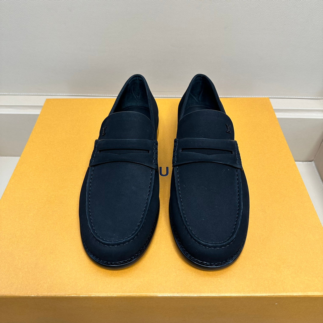 LV MAJOR LOAFERS IN BLACK SUEDE CALFSKIN