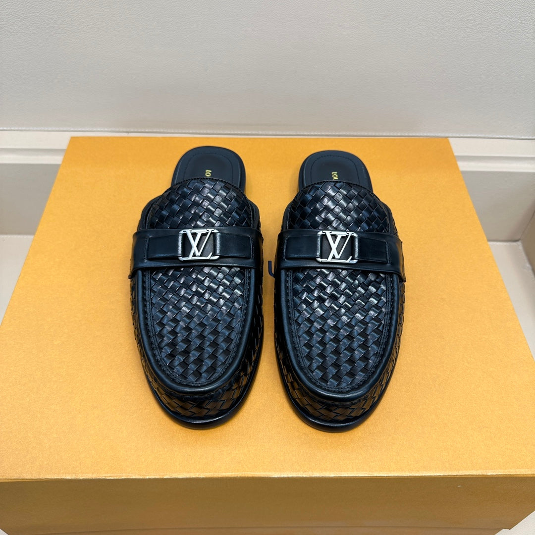 LV EASY MULE IN MINI DAMIER BLACK CALFSKIN