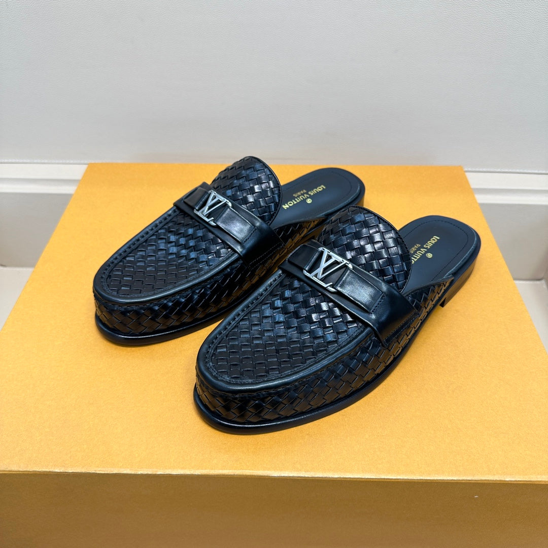 LV EASY MULE IN MINI DAMIER BLACK CALFSKIN