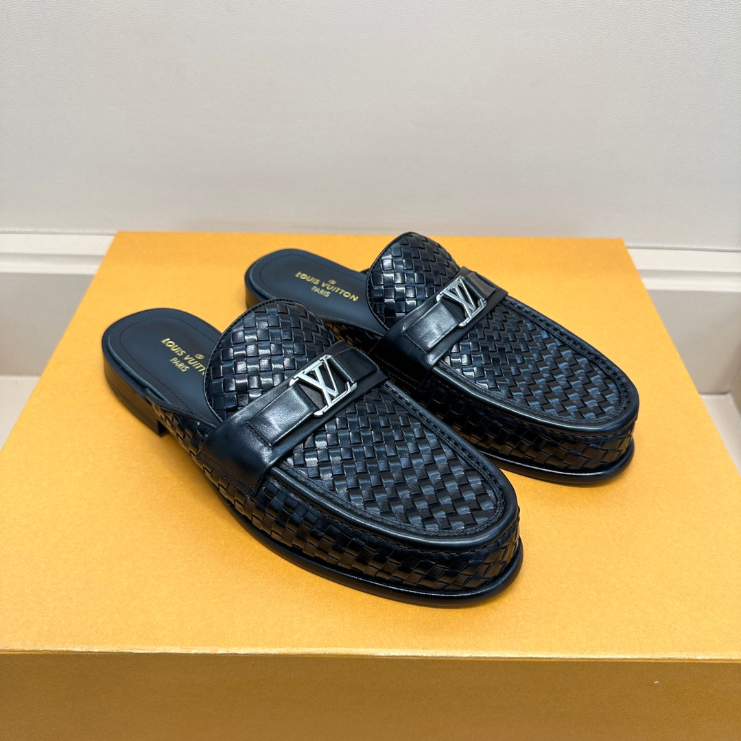 LV EASY MULE IN MINI DAMIER BLACK CALFSKIN