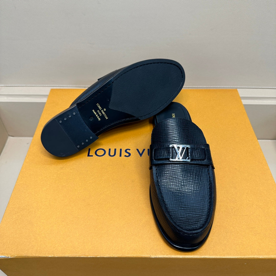 LV EASY MULE IN BLACK CALFSKIN