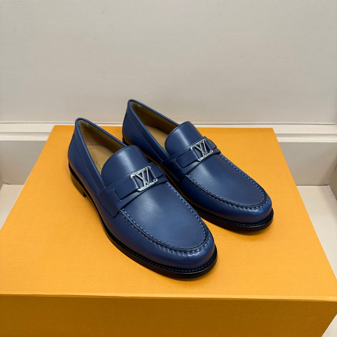 LV MAJOR LOAFER IN SAPPHIRE BLUE PLAIN CALFSKIN