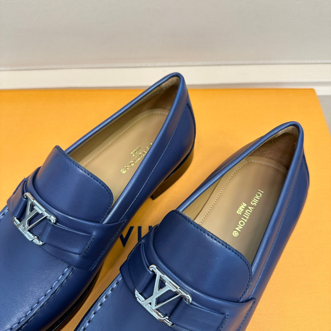 LV MAJOR LOAFER IN SAPPHIRE BLUE PLAIN CALFSKIN