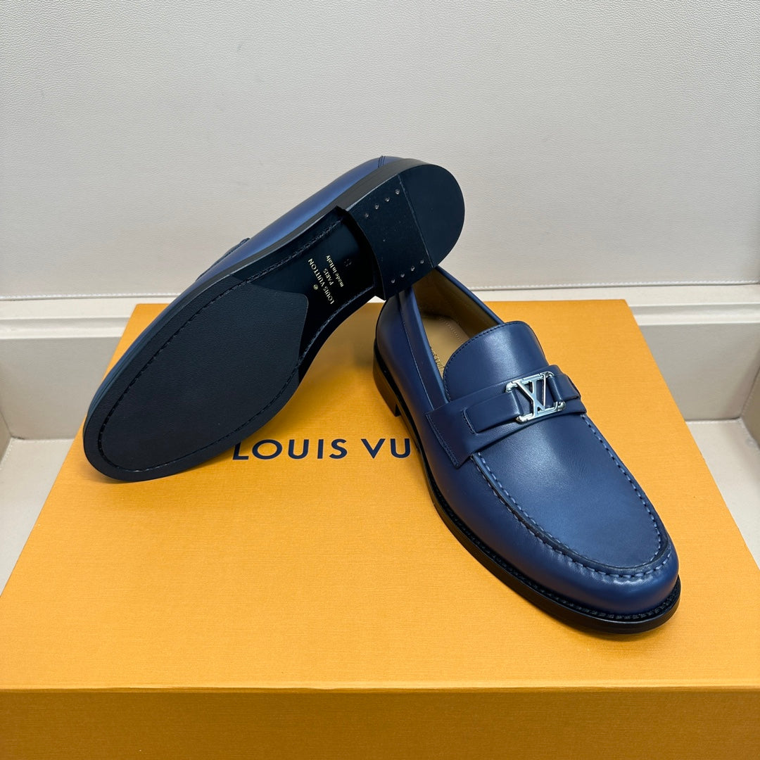 LV MAJOR LOAFER IN SAPPHIRE BLUE PLAIN CALFSKIN