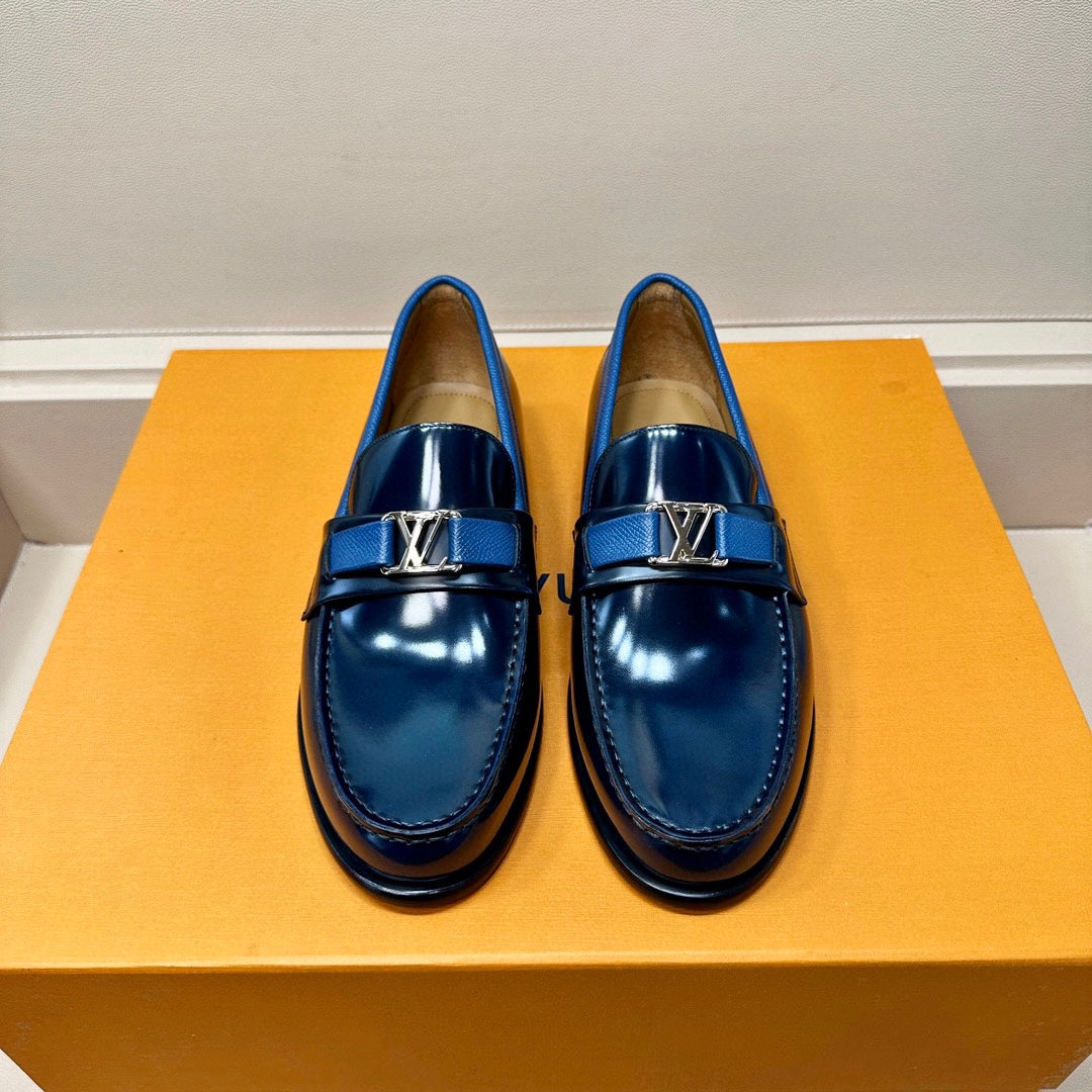 LV MAJOR LOAFER IN GLOSSY NAVY BLUE CALFSKIN