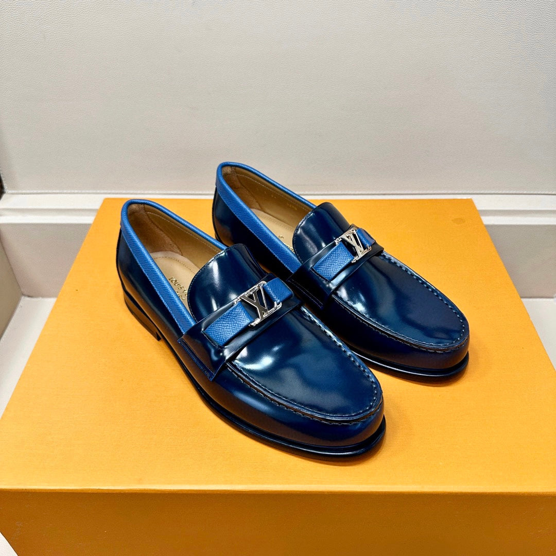 LV MAJOR LOAFER IN GLOSSY NAVY BLUE CALFSKIN