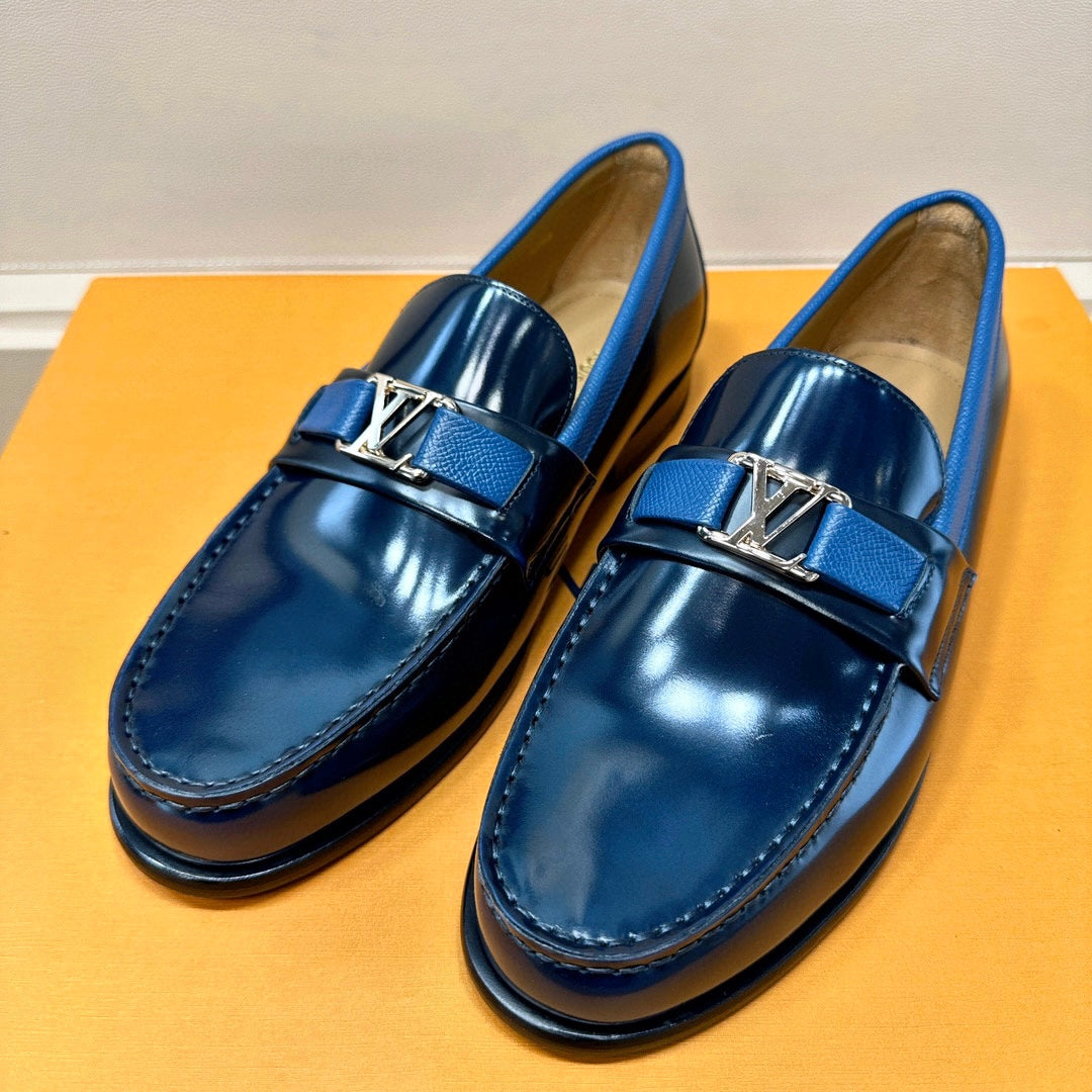 LV MAJOR LOAFER IN GLOSSY NAVY BLUE CALFSKIN