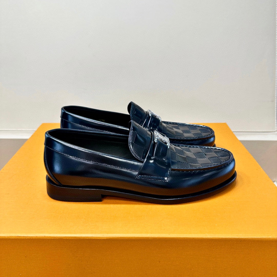 LV MAJOR LOAFER IN DAMIER BLACK CALFSKIN