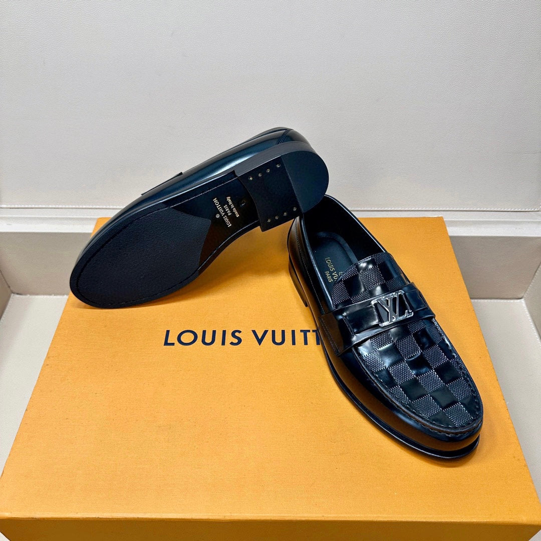 LV MAJOR LOAFER IN DAMIER BLACK CALFSKIN