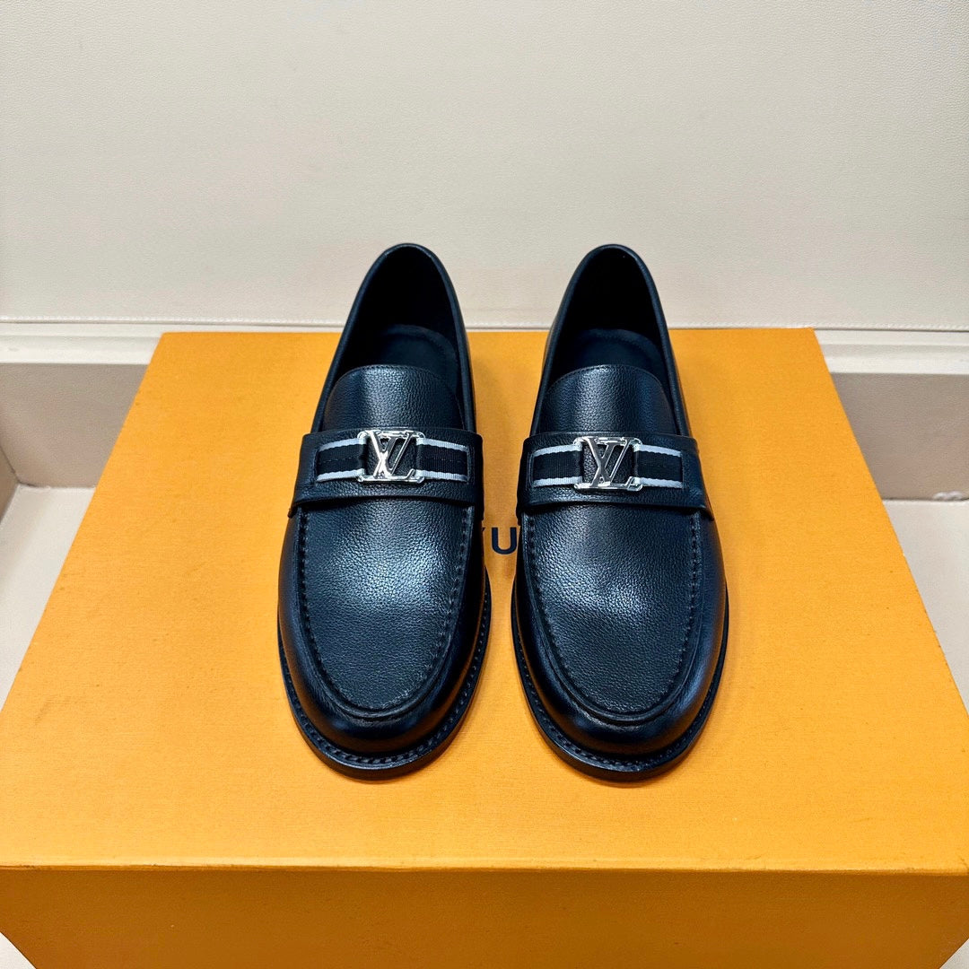 LV MAJOR LOAFER IN BLACK WRINKLED CALFSKIN