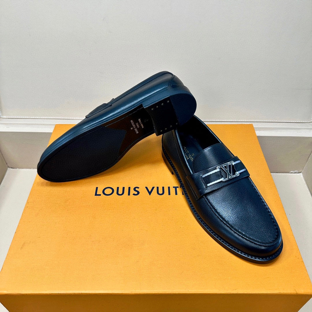 LV MAJOR LOAFER IN BLACK WRINKLED CALFSKIN