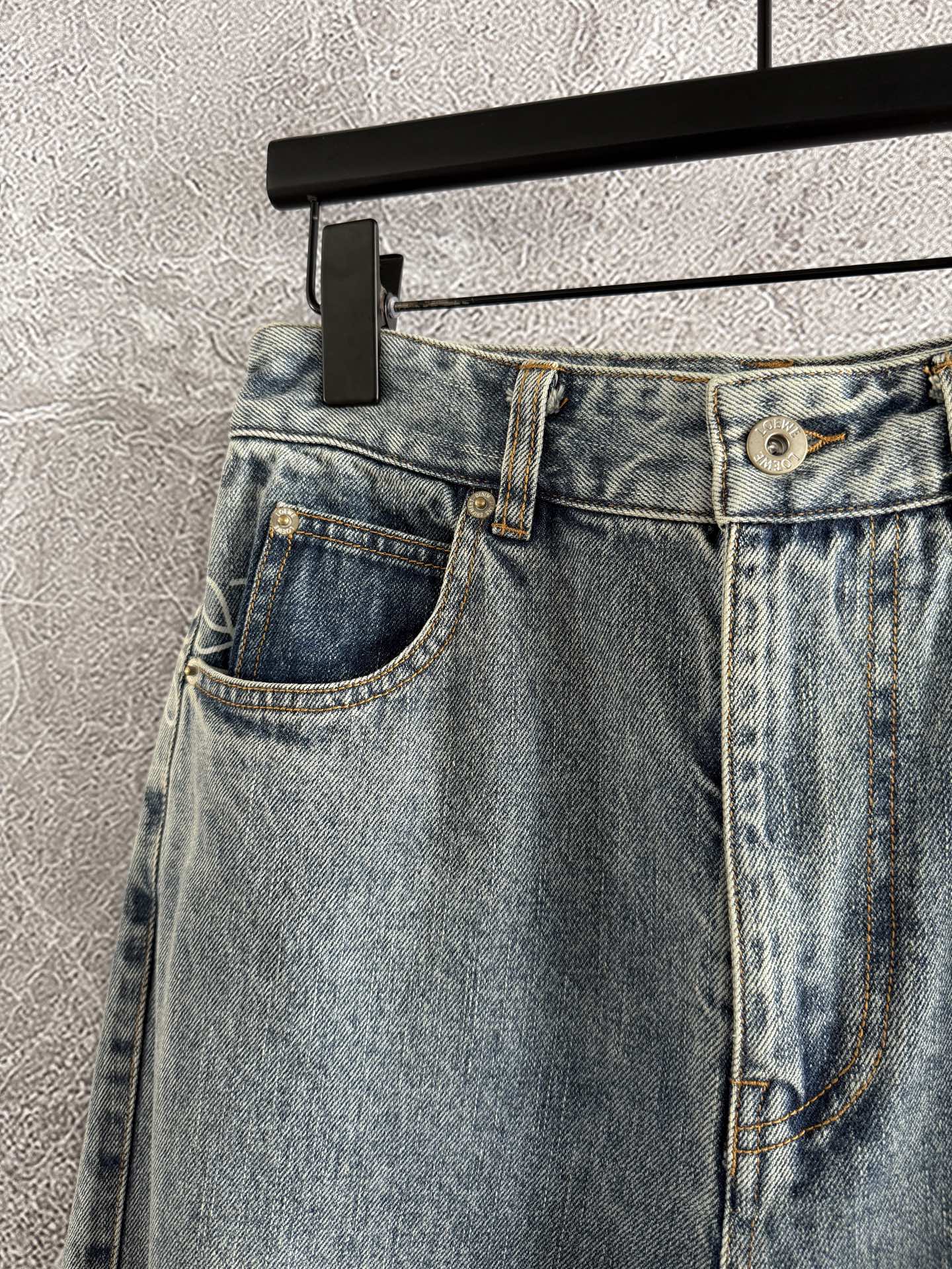 Loewe Waist-burnt Jeans Blue Cotton