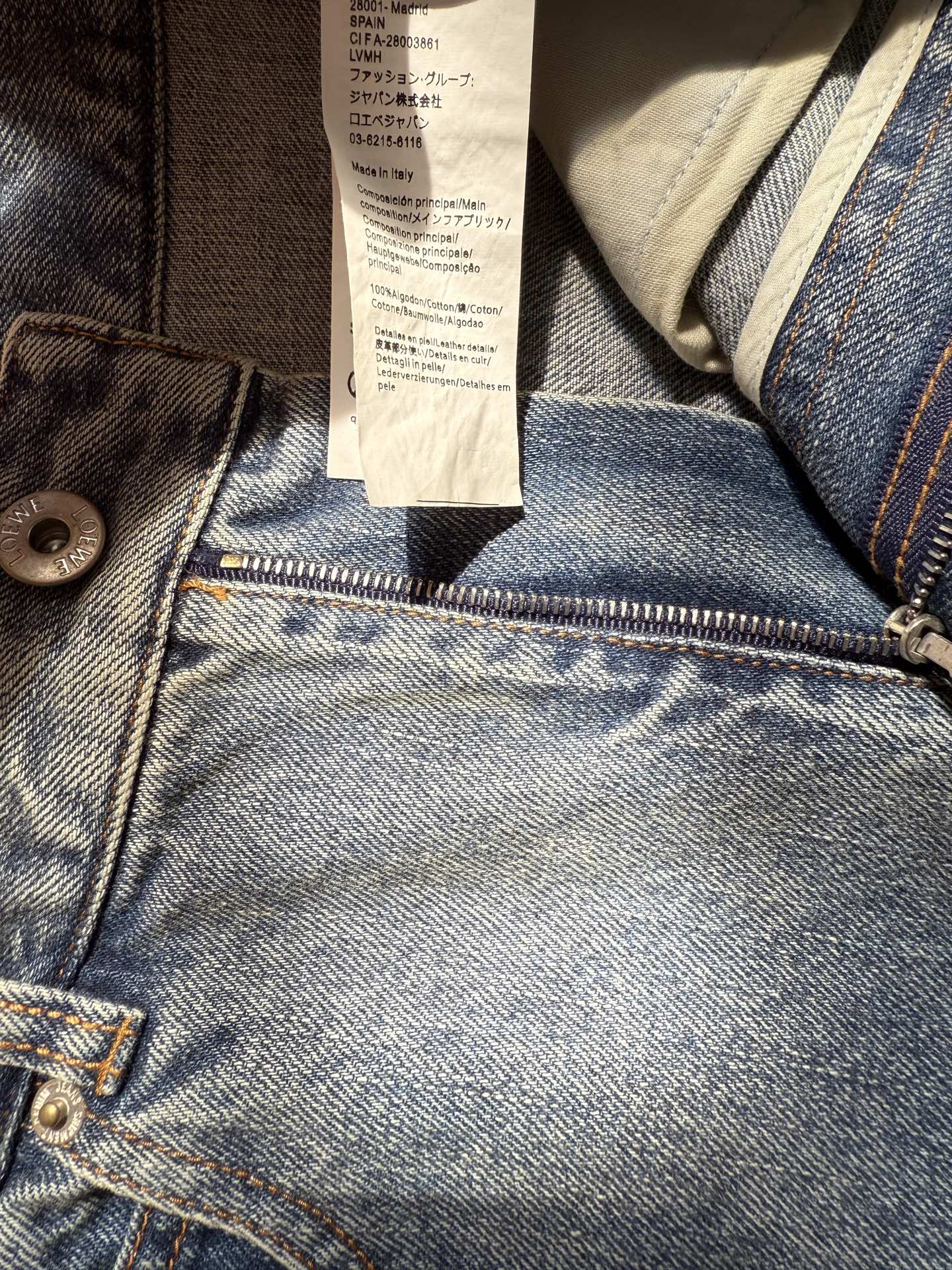Loewe Waist-burnt Jeans Blue Cotton