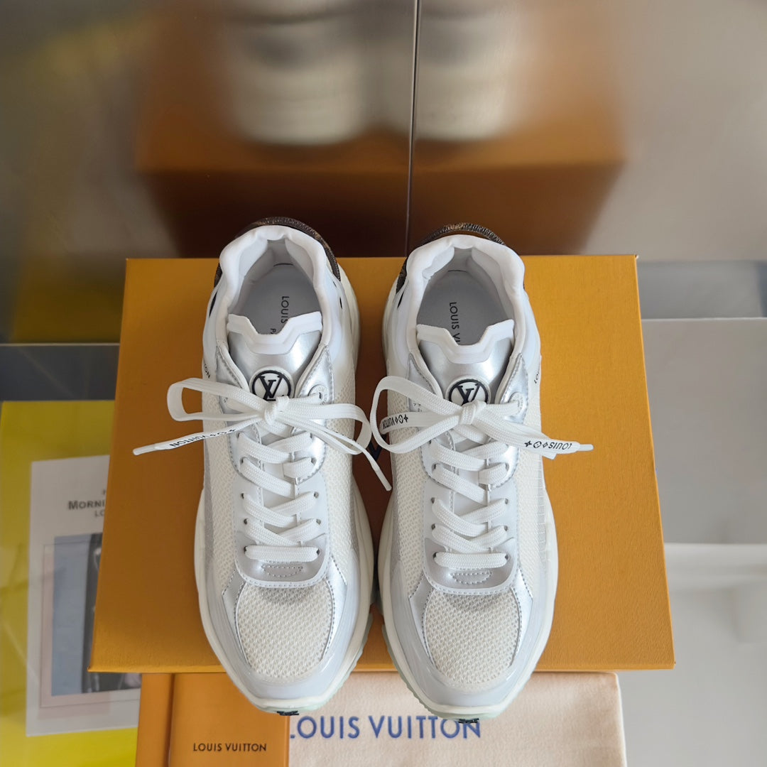 LV Run 55 Sneaker 55mm Grey Mix White Jacquard Fabric