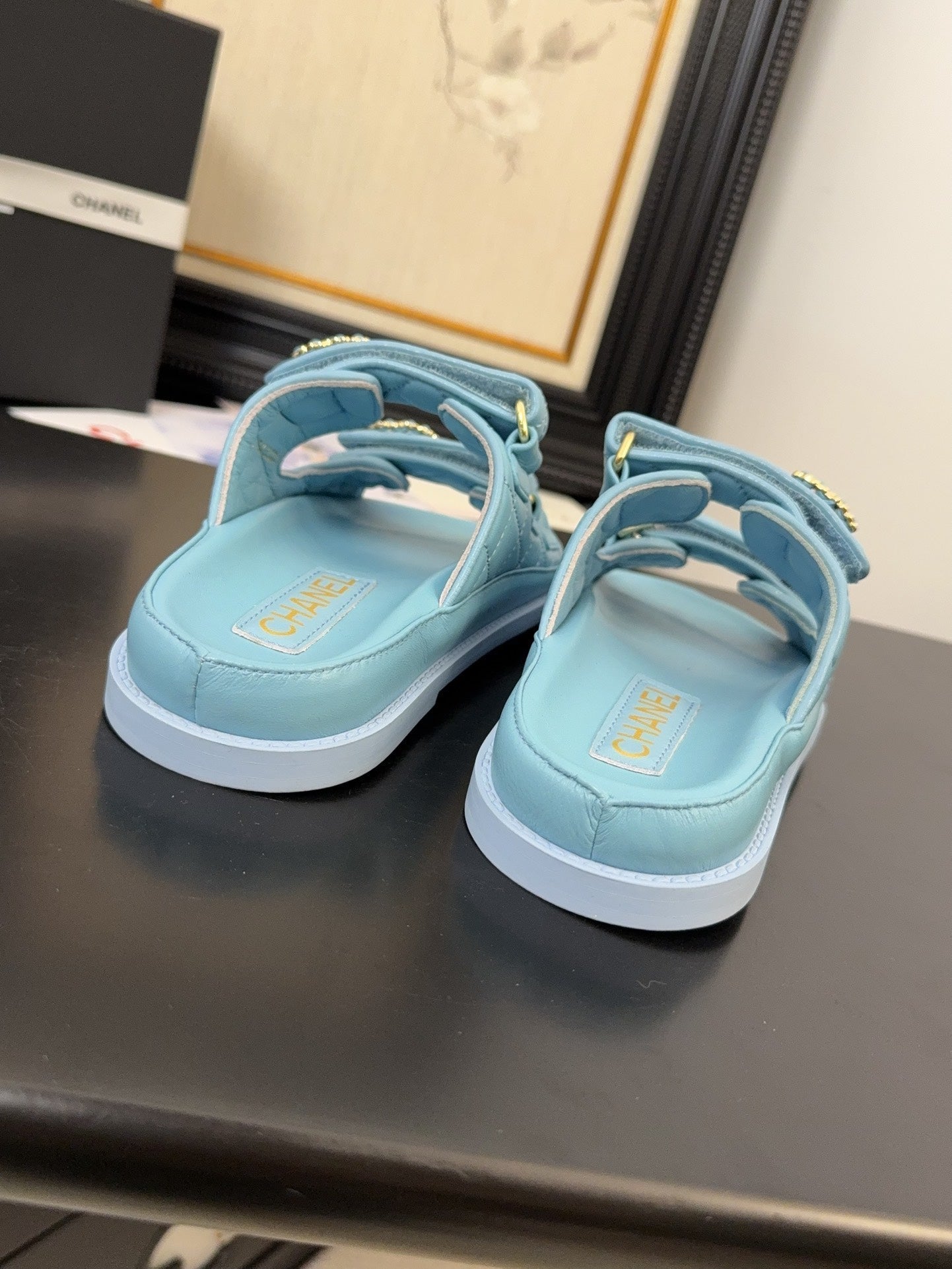 CC 25 Dad Sandal Mule Cloud Blue Calfskin