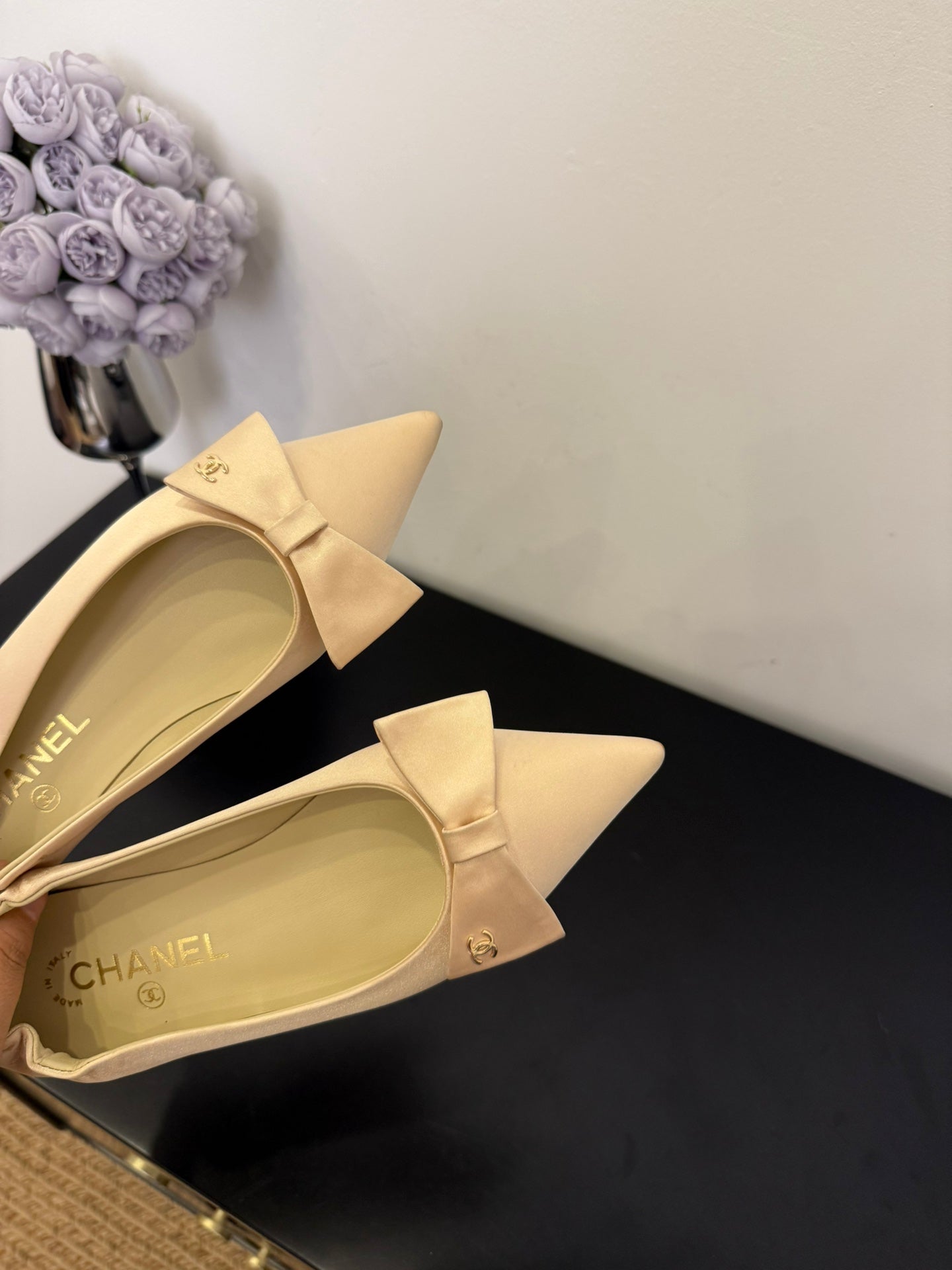 CC 25 Ballet Flats Beige Lamskin 330774
