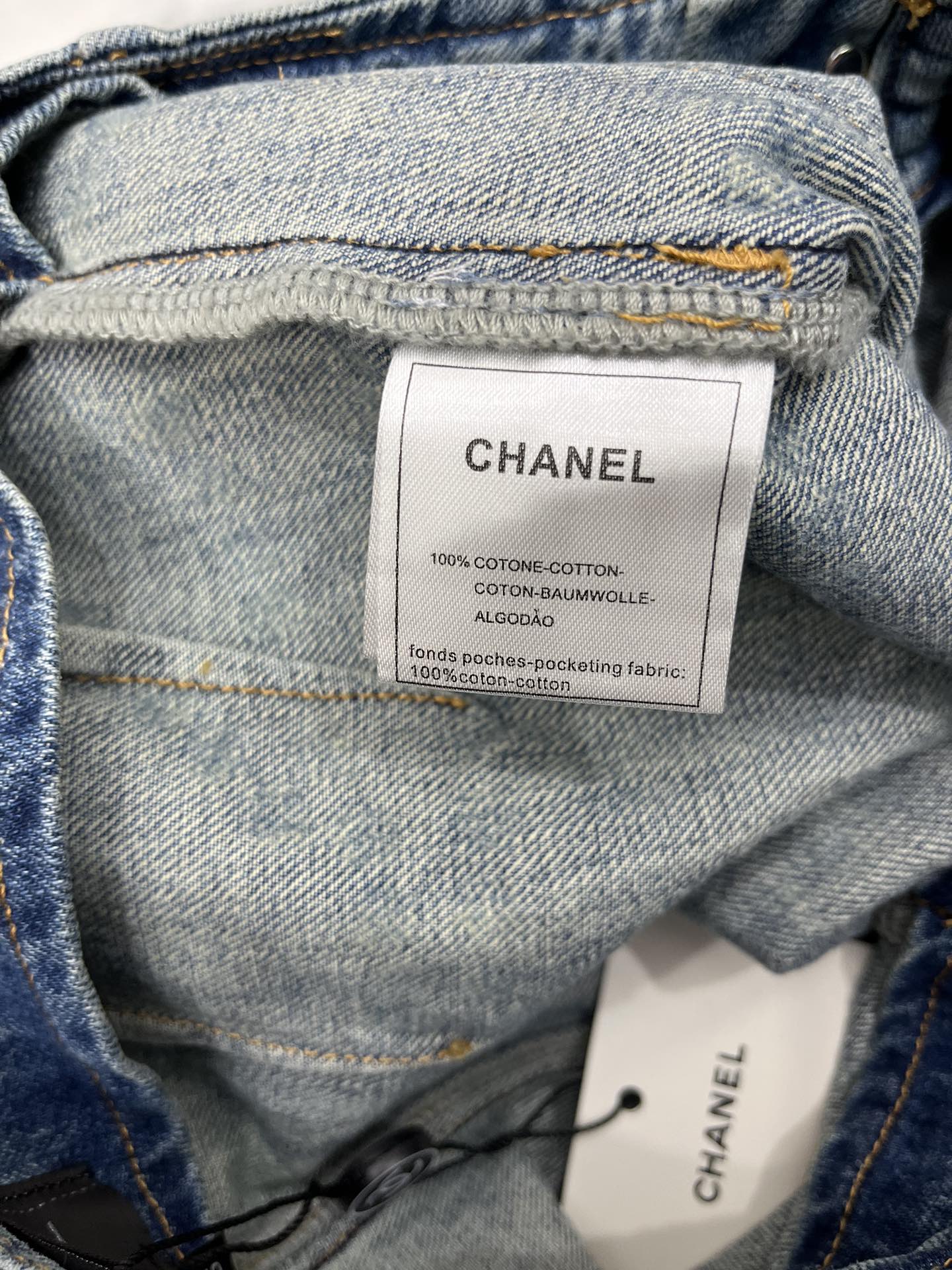 CC 25 Jean Printed Blue White Washed Denim