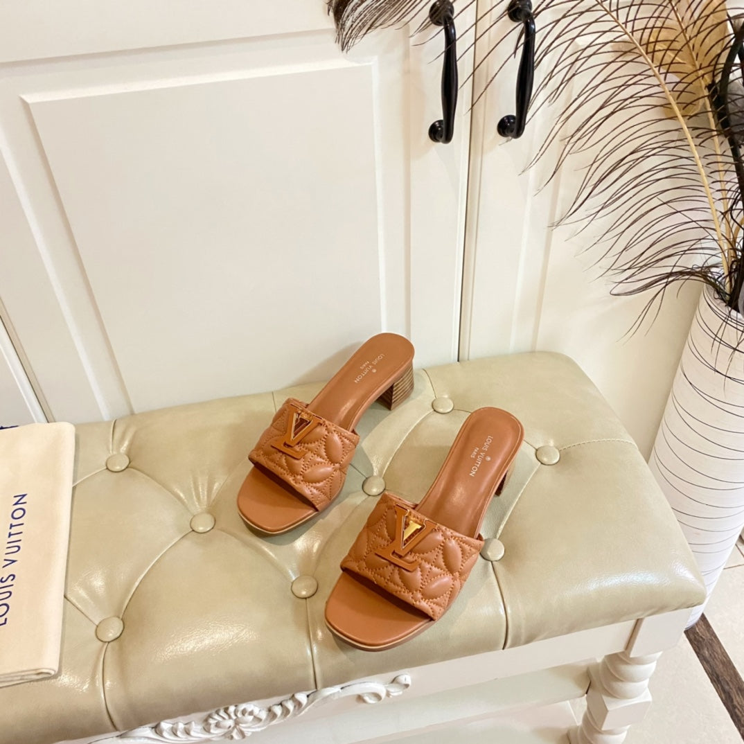 LV Neo Revival Mule 55mm Brown Yellow Lambskin