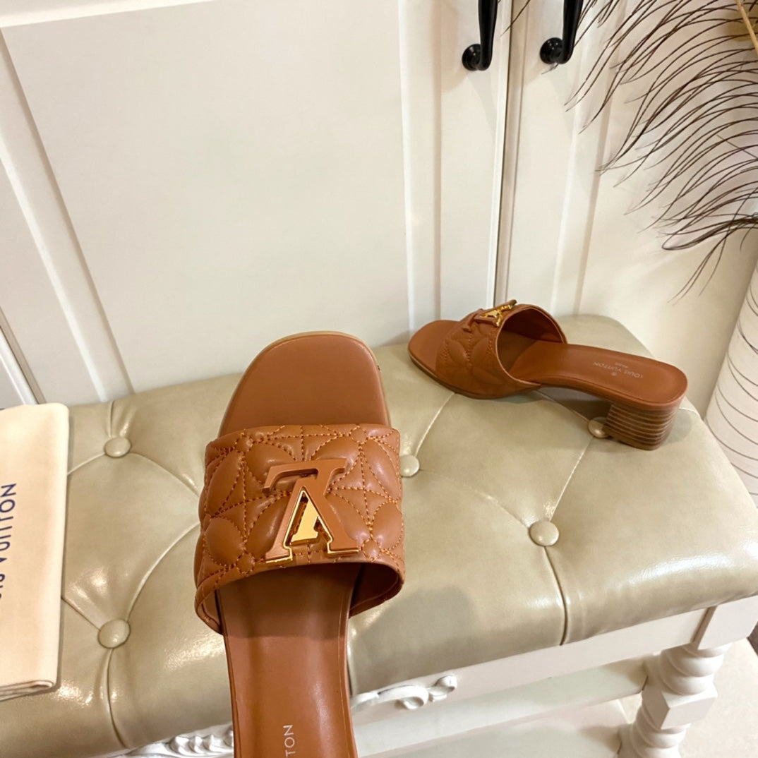 LV Neo Revival Mule 55mm Brown Yellow Lambskin