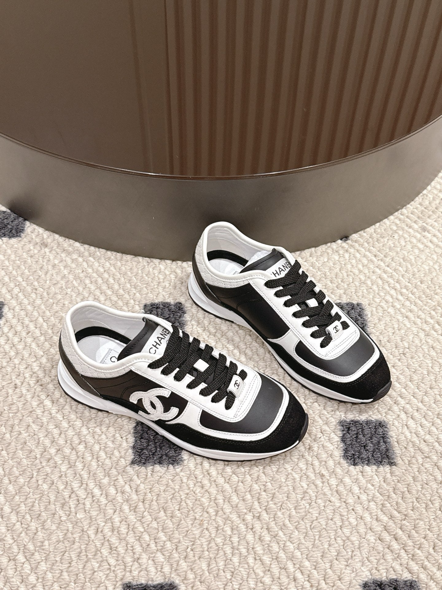 CC 25 Panda Sneakers White Black Calfskin 309073