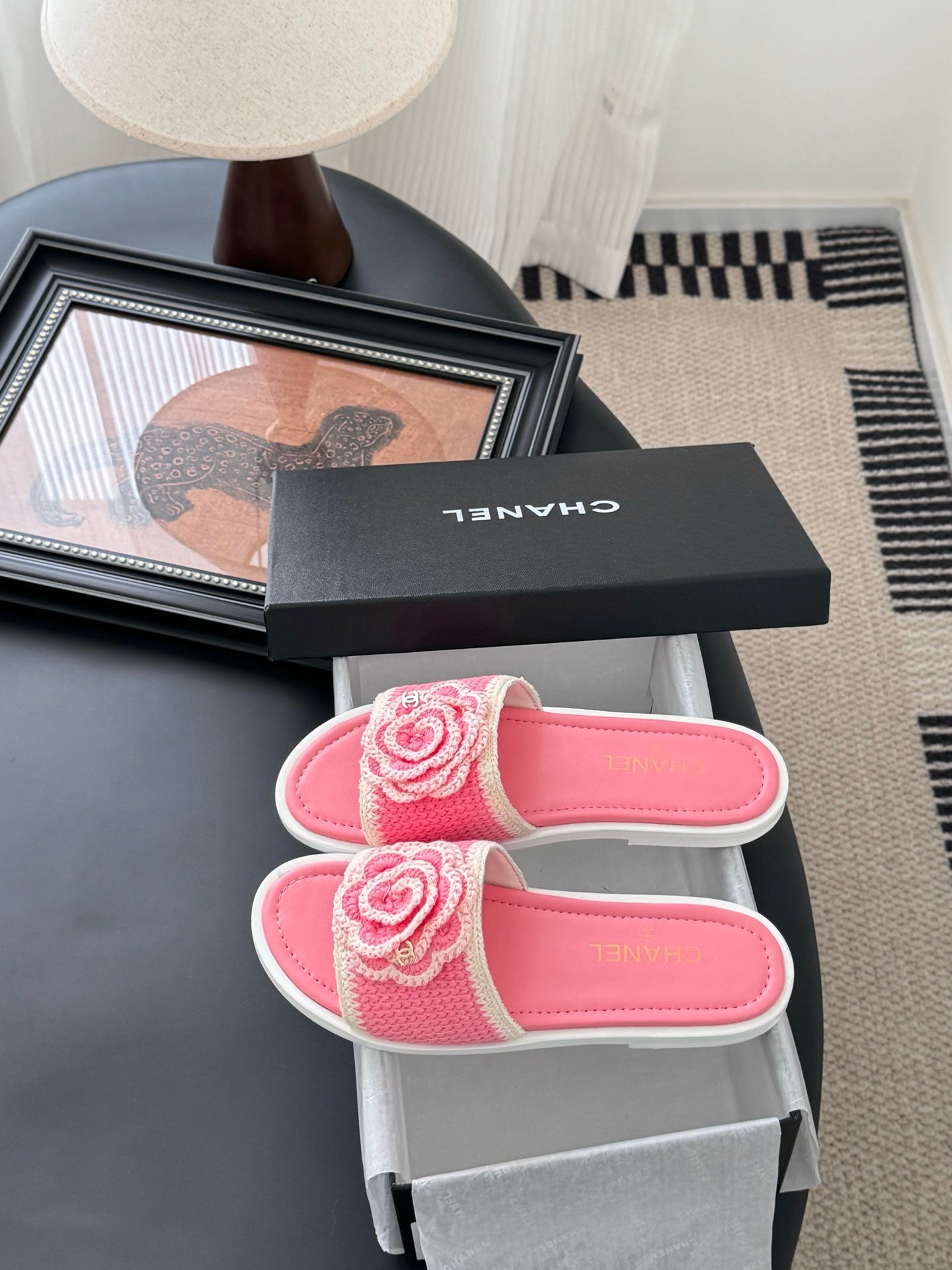CC 25 Flower Slippers Pink Knitted 305302