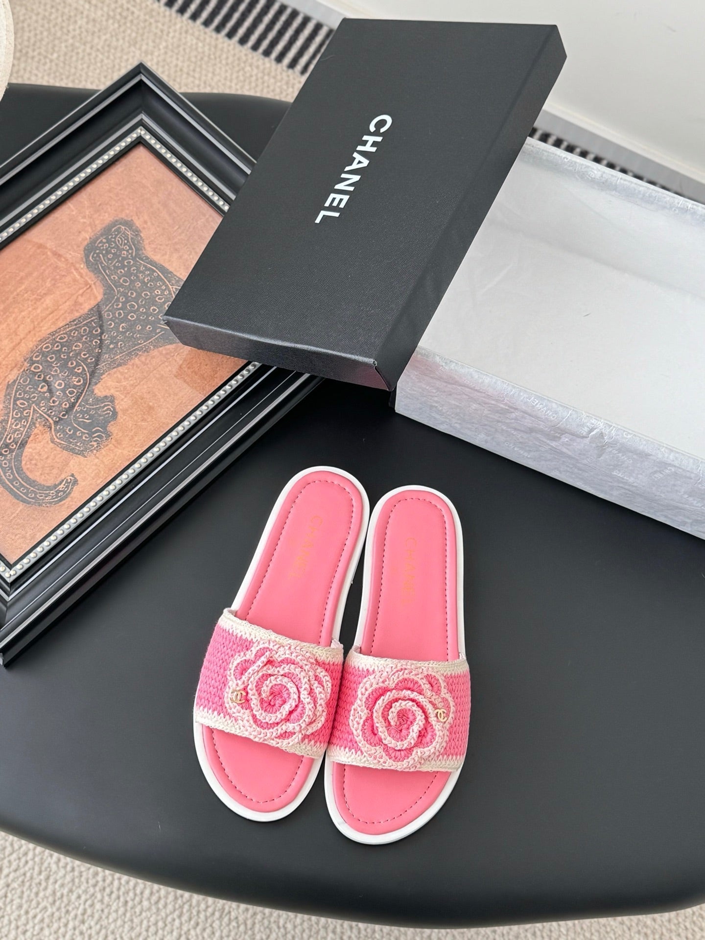 CC 25 Flower Slippers Pink Knitted 305302