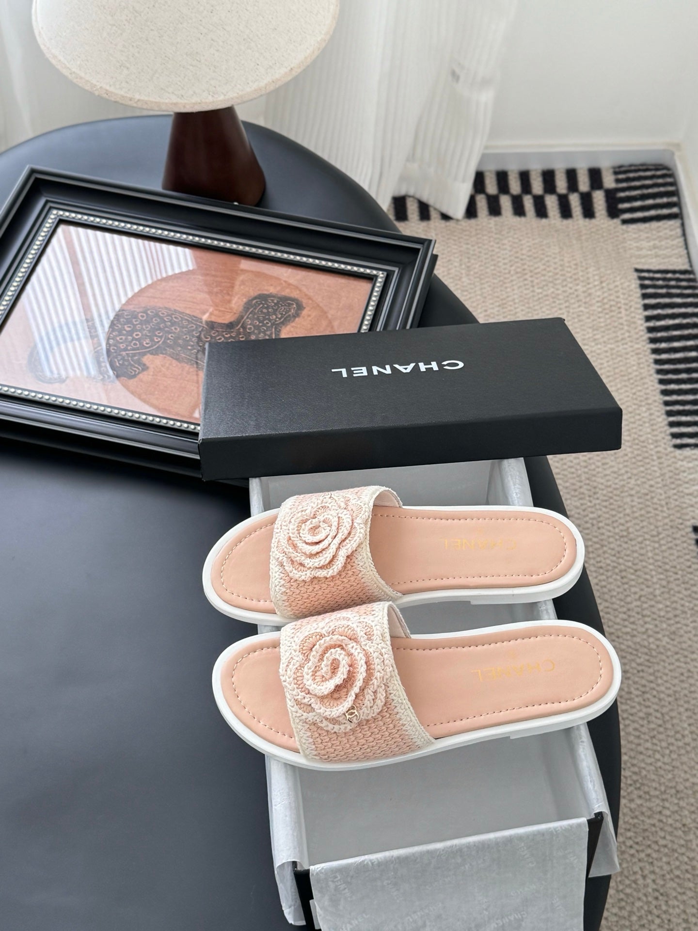 CC 25 Flower Slippers Pink Knitted 305304