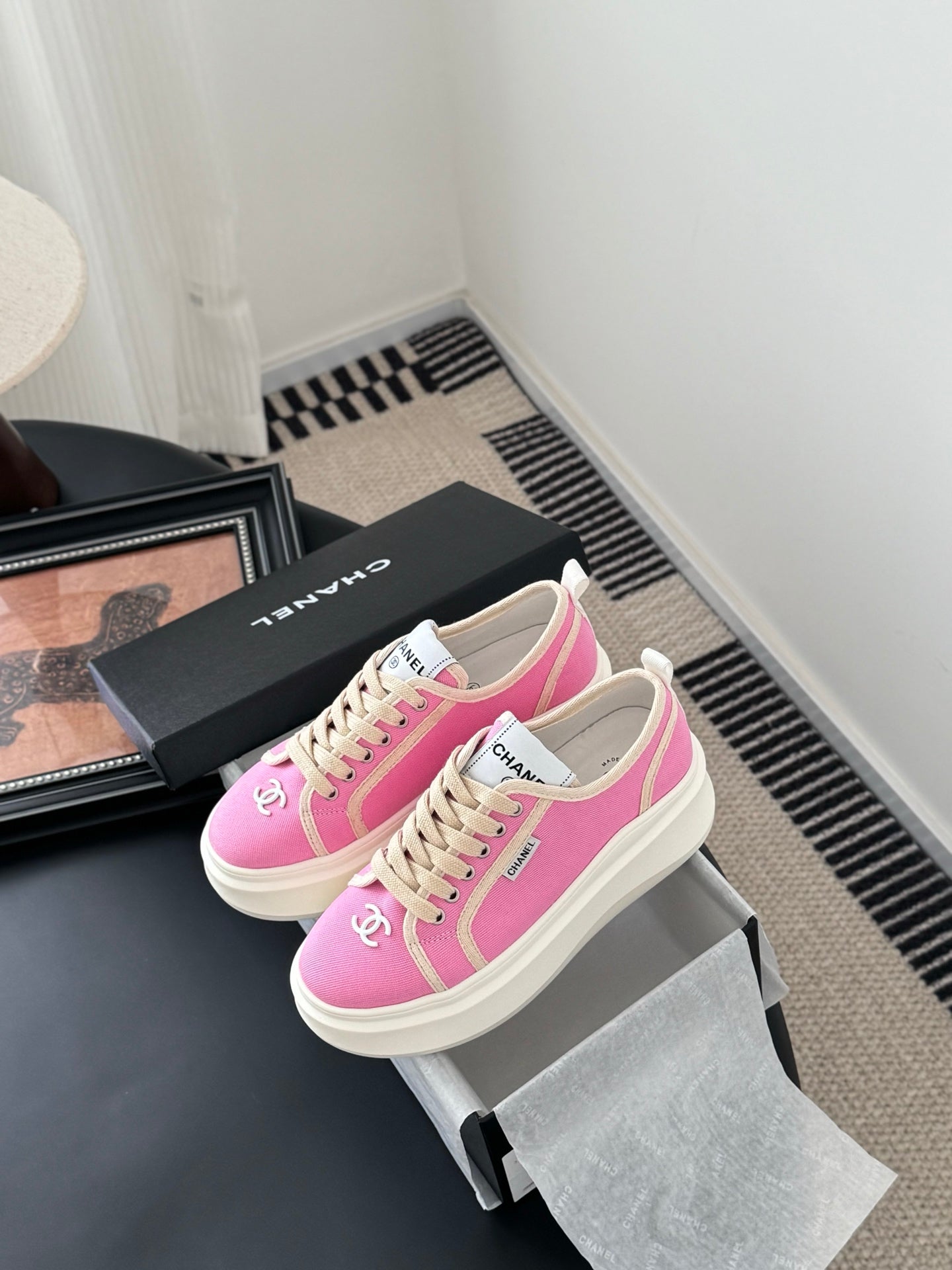 CC 25 Logo Printed Sneaker Pink Fabric Original 305312
