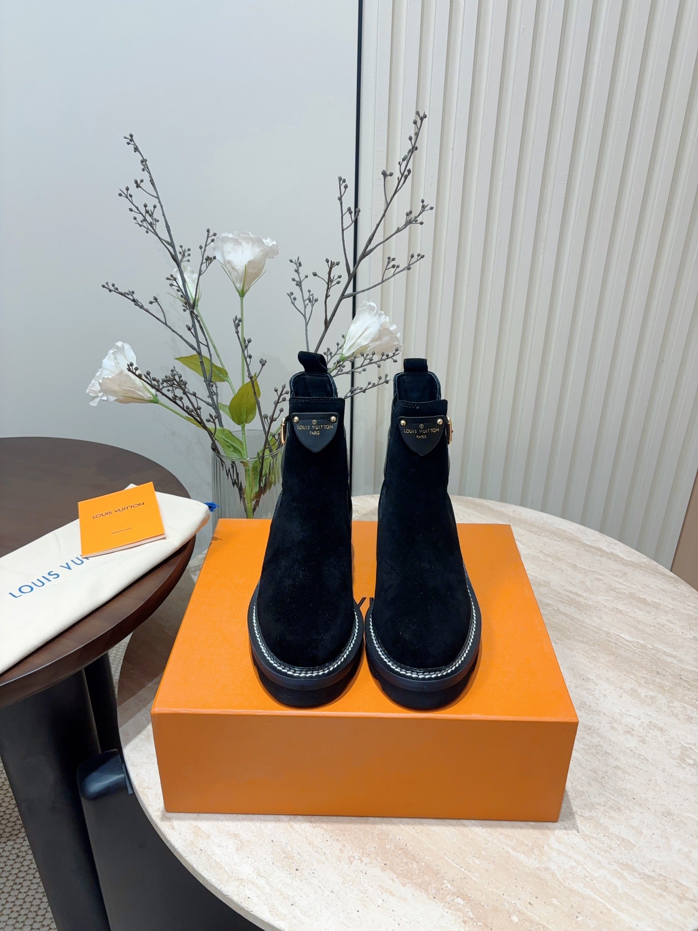 LV Beaubourg Ankle Boot Black Suede