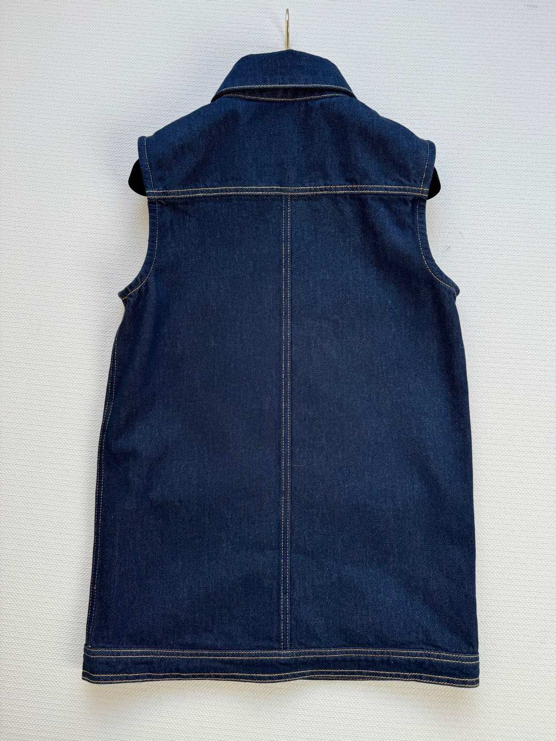 CC 25 Vest Jacket Blue Denim Fabric