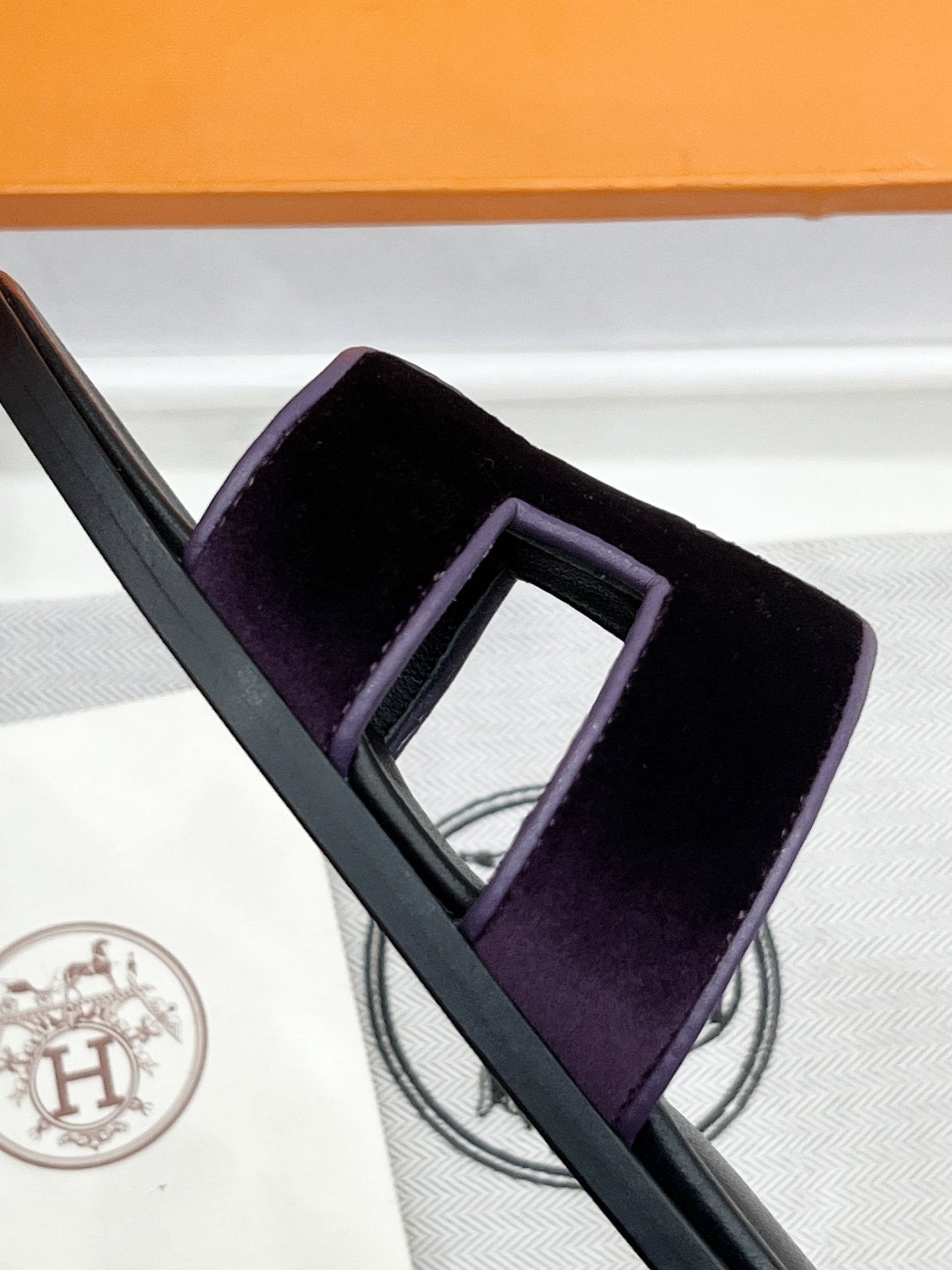 0ran sandal purple velvet goatskin