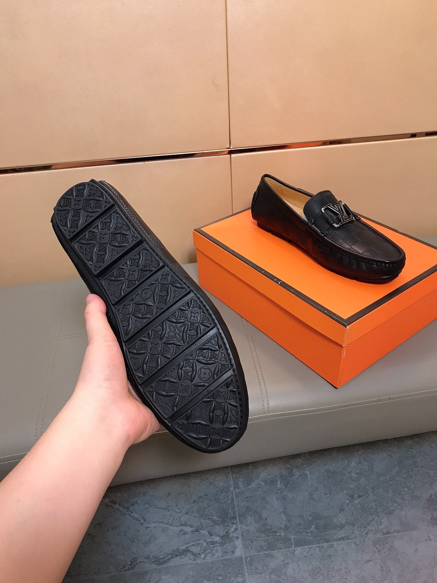 LV LOAFERS IN BLACK DAMIER CALFSKIN