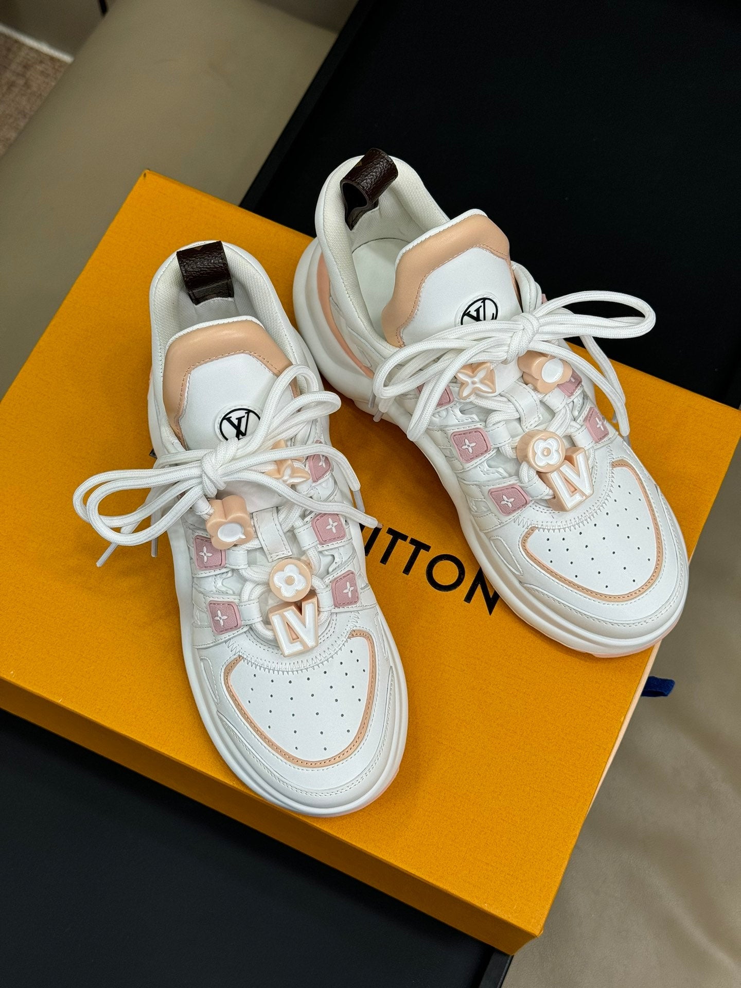 LV Archlight Sneaker White Mix Nude Calfskin