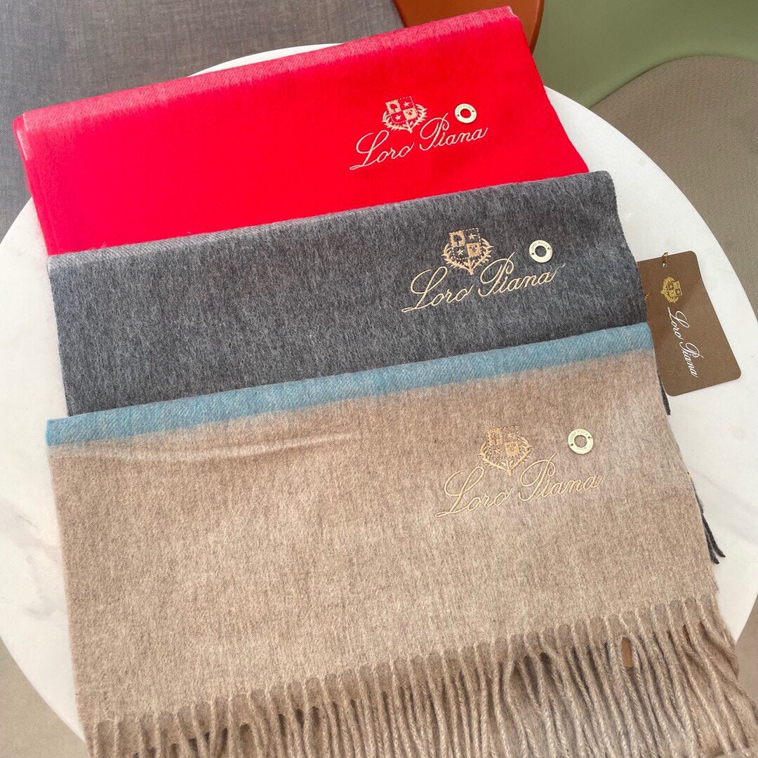 LP Twelve Scarf 180 CM In Light Brown Mix Light Blue Cashmere 180946