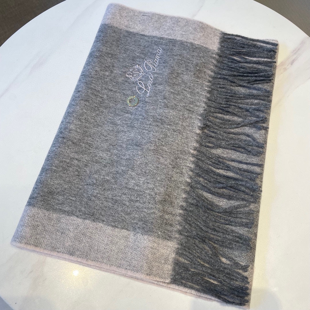 LP Grande Unita Scarf 180 CM In Dark Grey Mix Light Grey Cashmere 208871